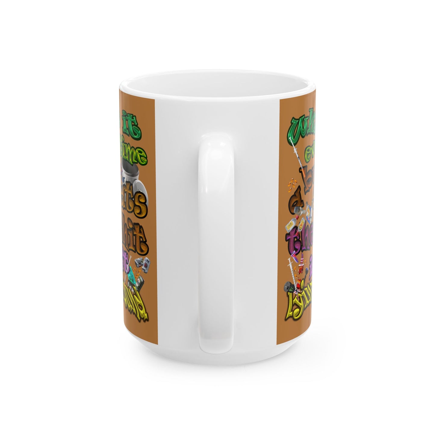 the bum's shit - White Mug (light brown)