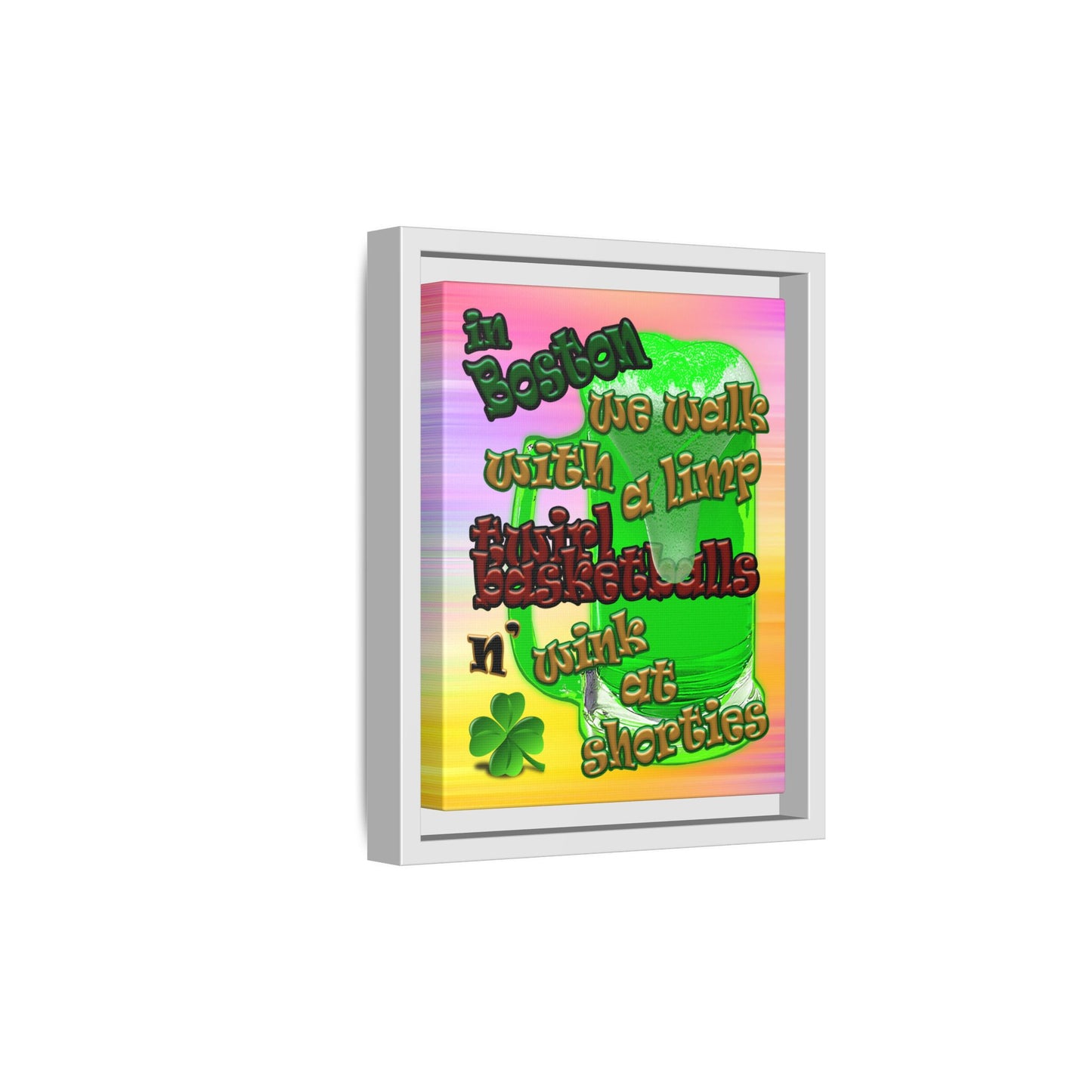 celtics logo - framed canvas art (color blur)