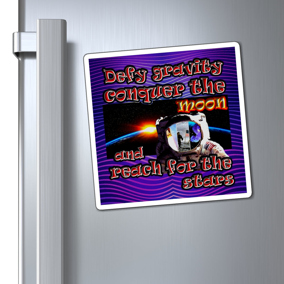 defy conquer reach - Magnets - (purple wave)