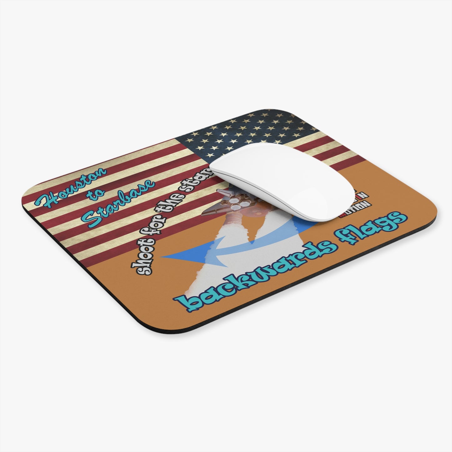 shoot for the stars - Mouse Pad (Rectangle) - (light brown)