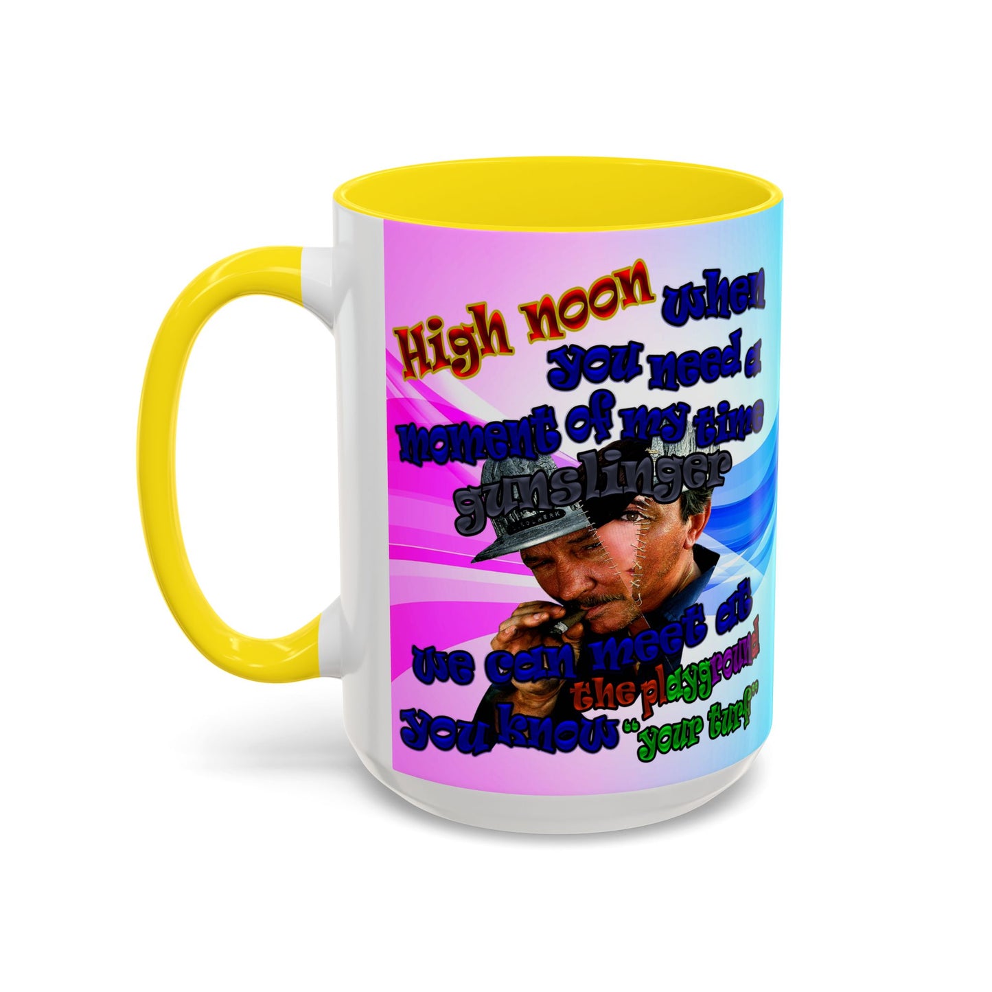 high noon - Accent Mug (light blue-pink wave)