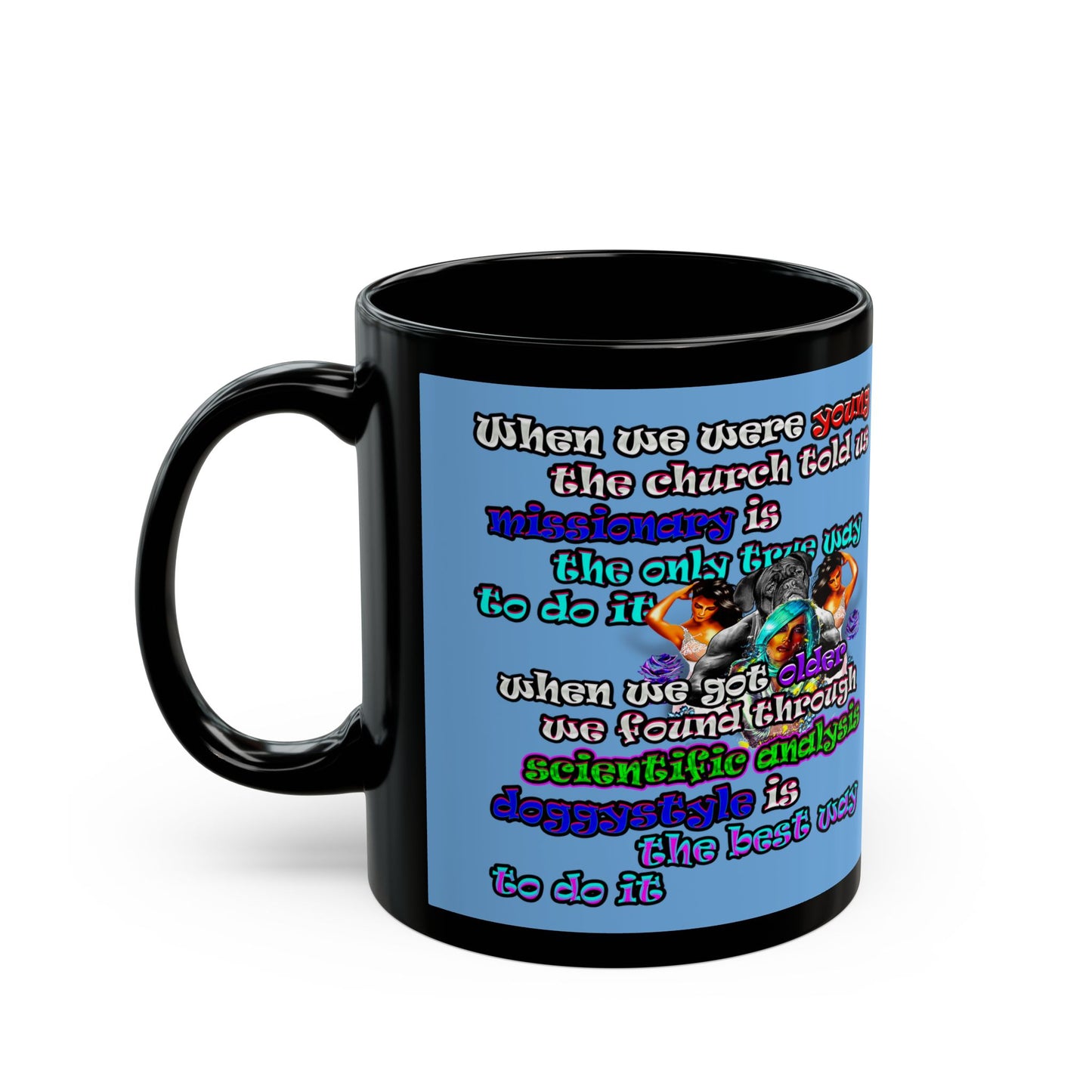 doggystyle - Black Mug (light blue)