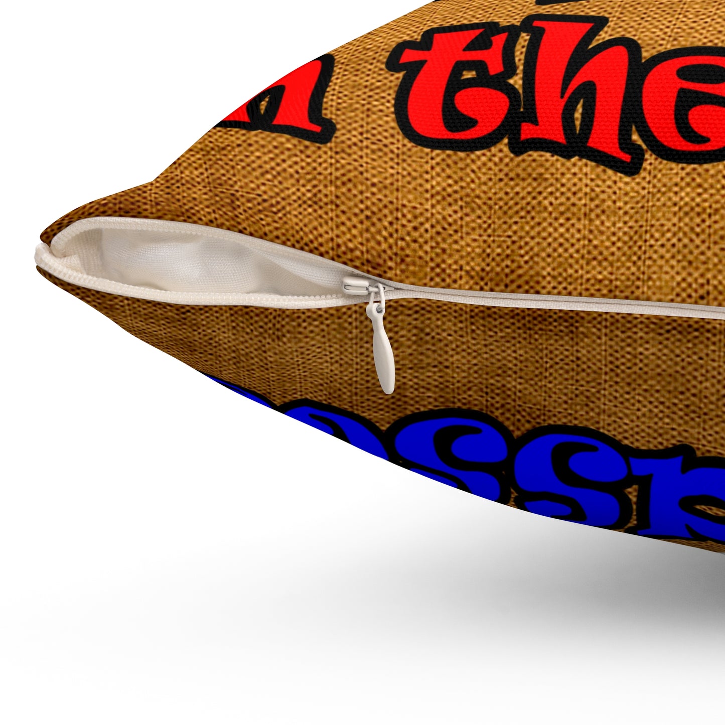 donkeys and elephants - Spun Polyester Square Pillow - (dichromatic brown papyrus)