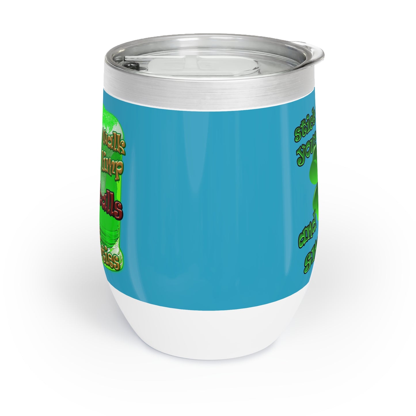 celtics logo - Chill Wine Tumbler (turquoise)