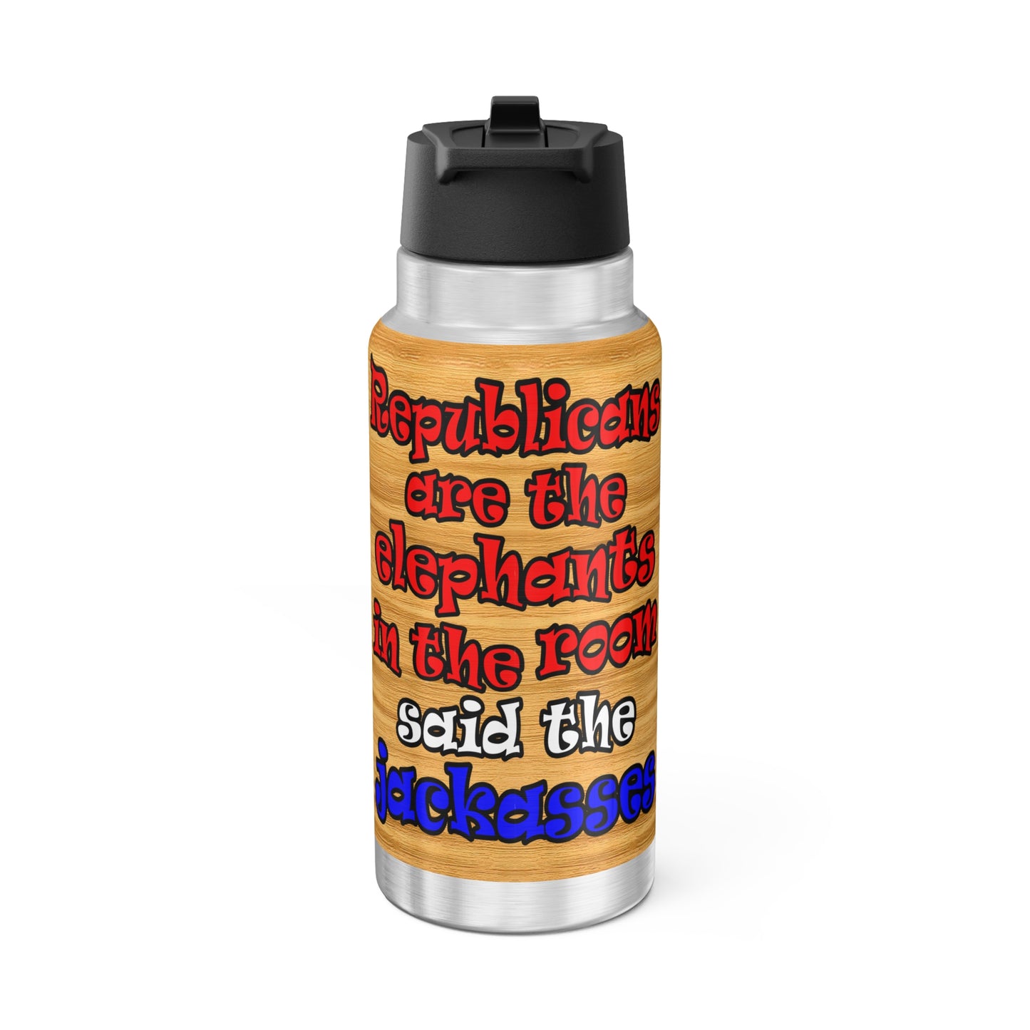 donkeys and elephants - Gator Tumbler, 32oz (butterscotch wood finish)