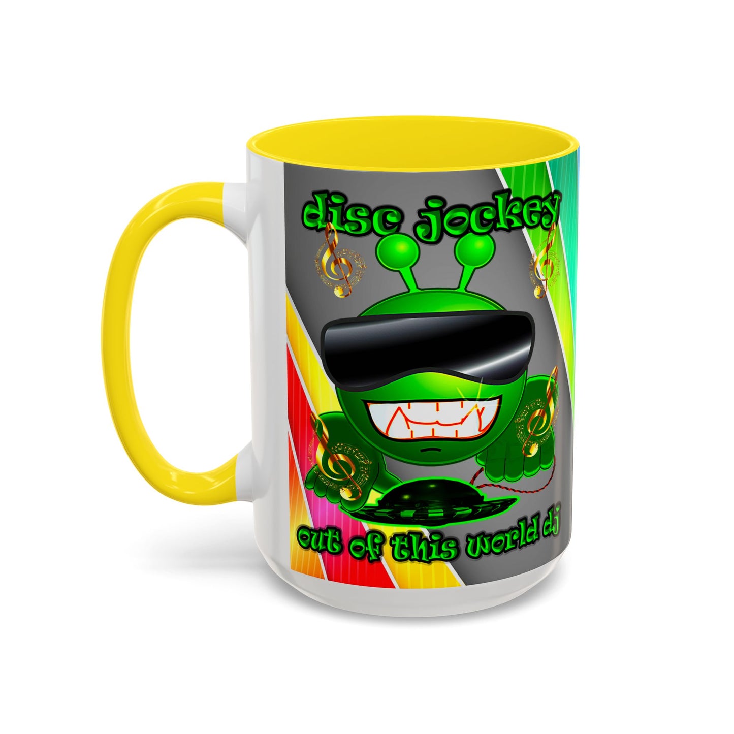 disc jockey - Accent Mug (rainbow split)