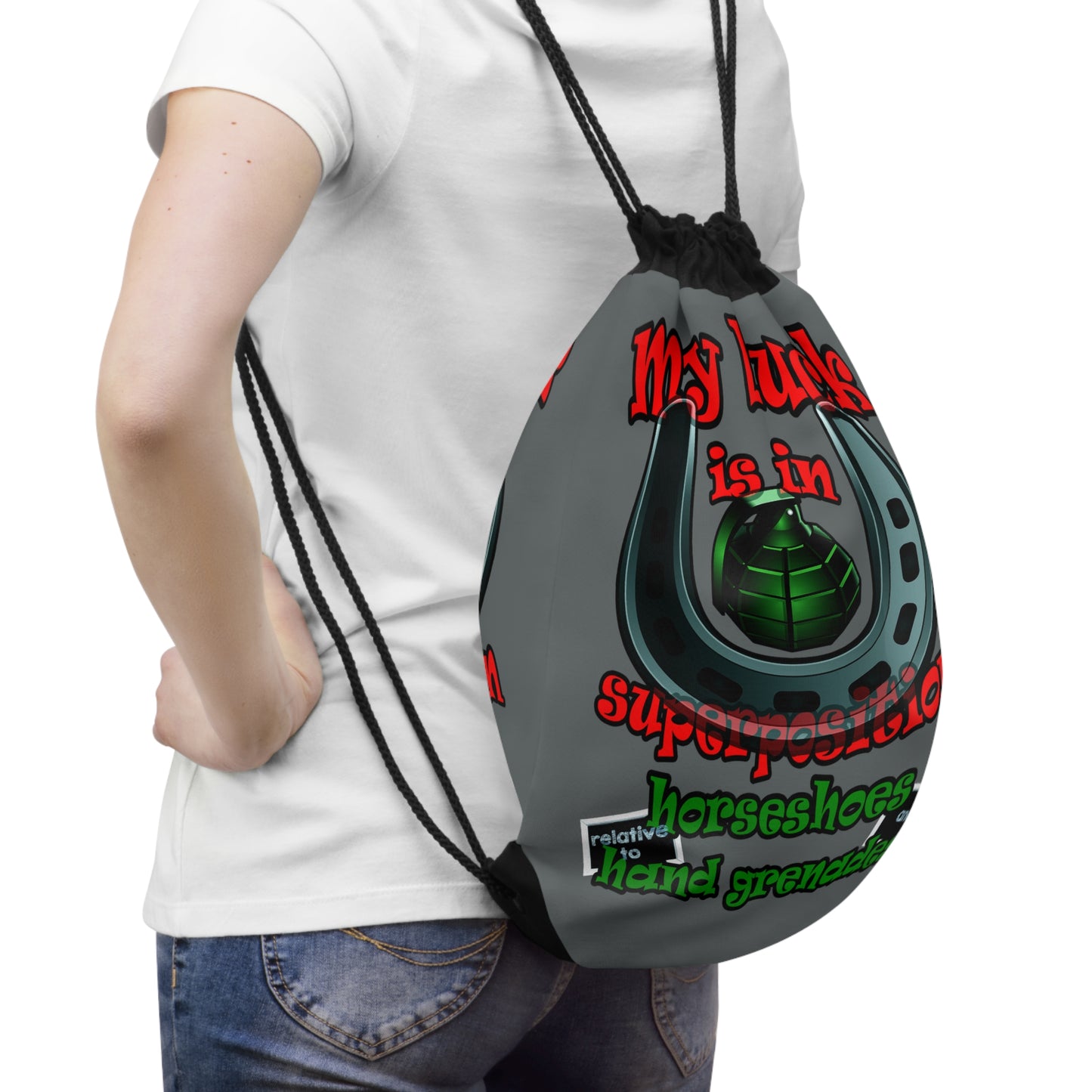 my luck - Drawstring Bag (dark grey)