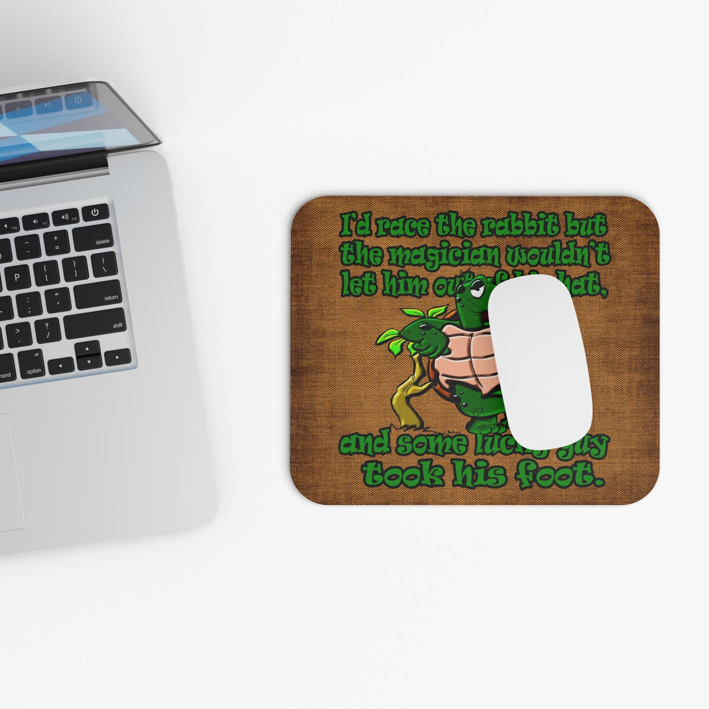 turtle race - Mouse Pad (Rectangle) (brown papyrus)