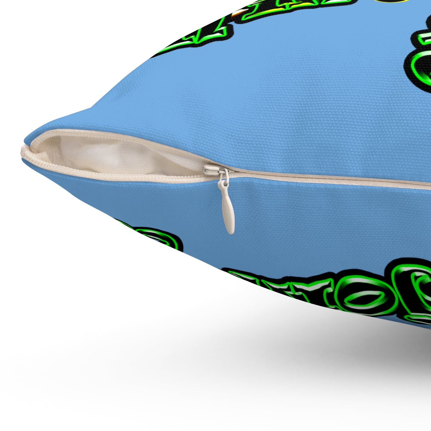 og - Spun Polyester Square Pillow - (light blue)