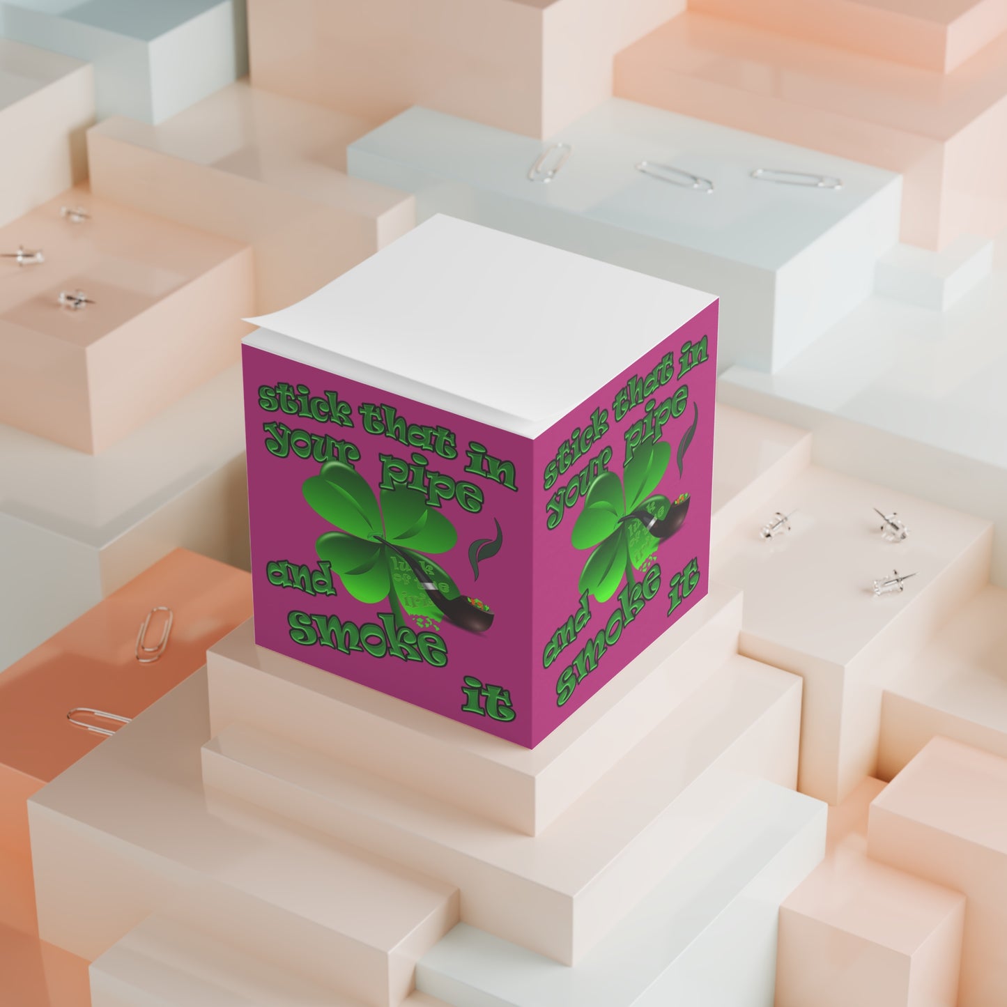 stick that in your pipe and smoke it - note cube (pink)