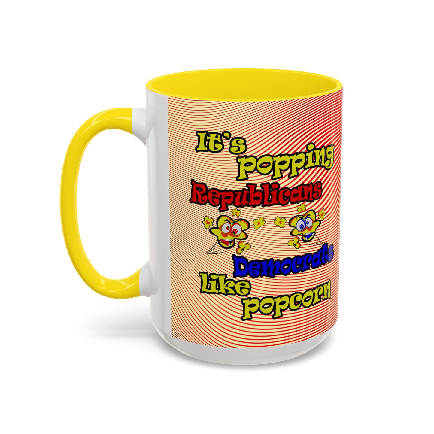 popping like popcorn - Accent Mug (yellow-orange wave)