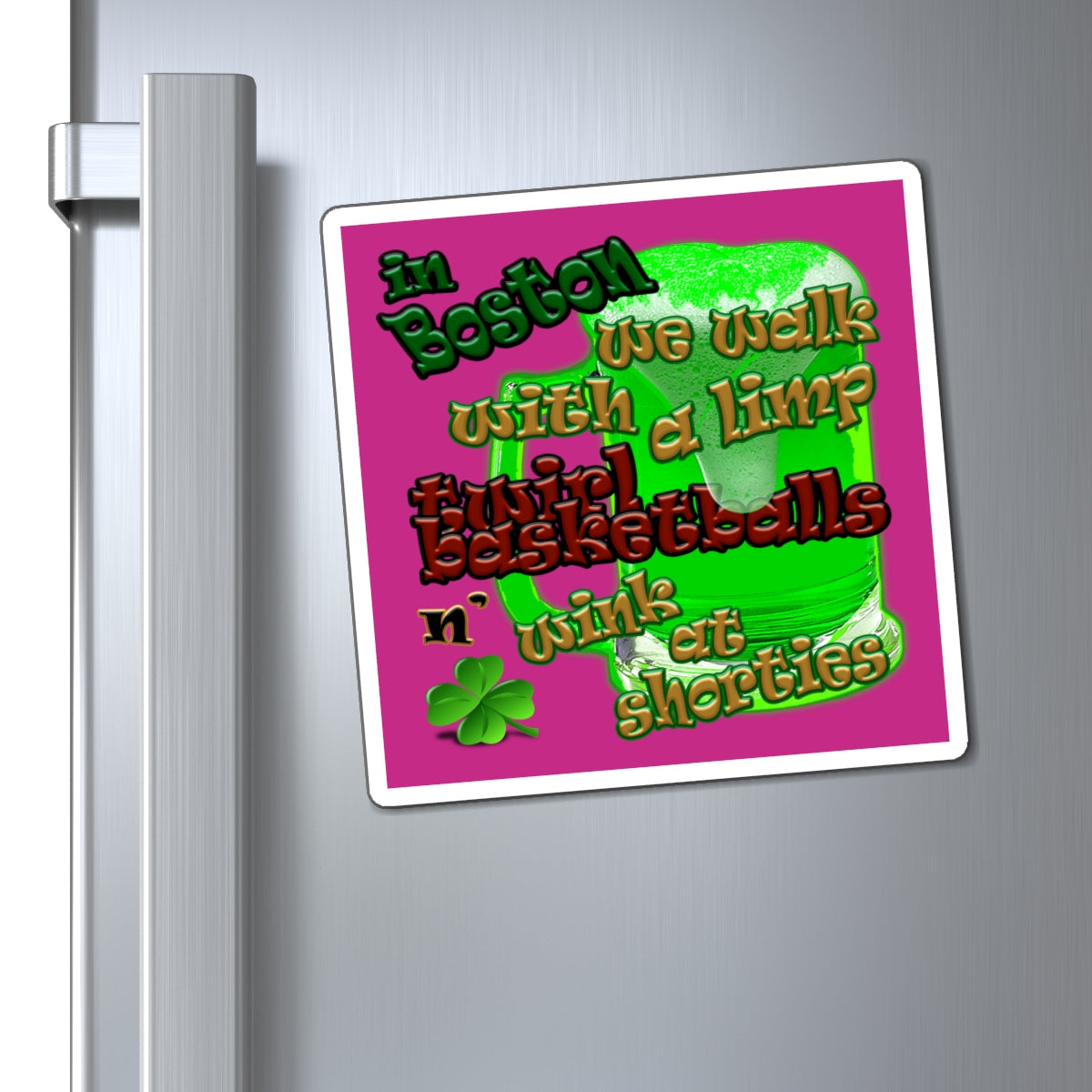 celtics logo - Magnets - (pink)