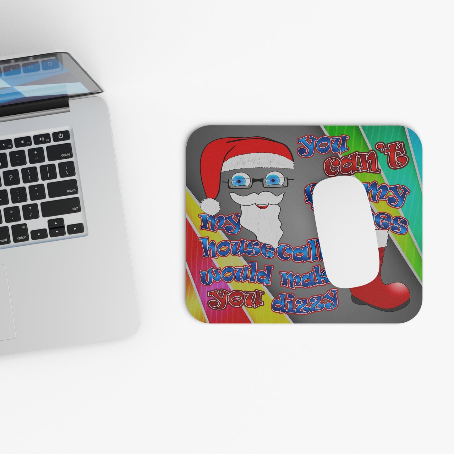 santa's shoes - Mouse Pad (Rectangle) (rainbow split)
