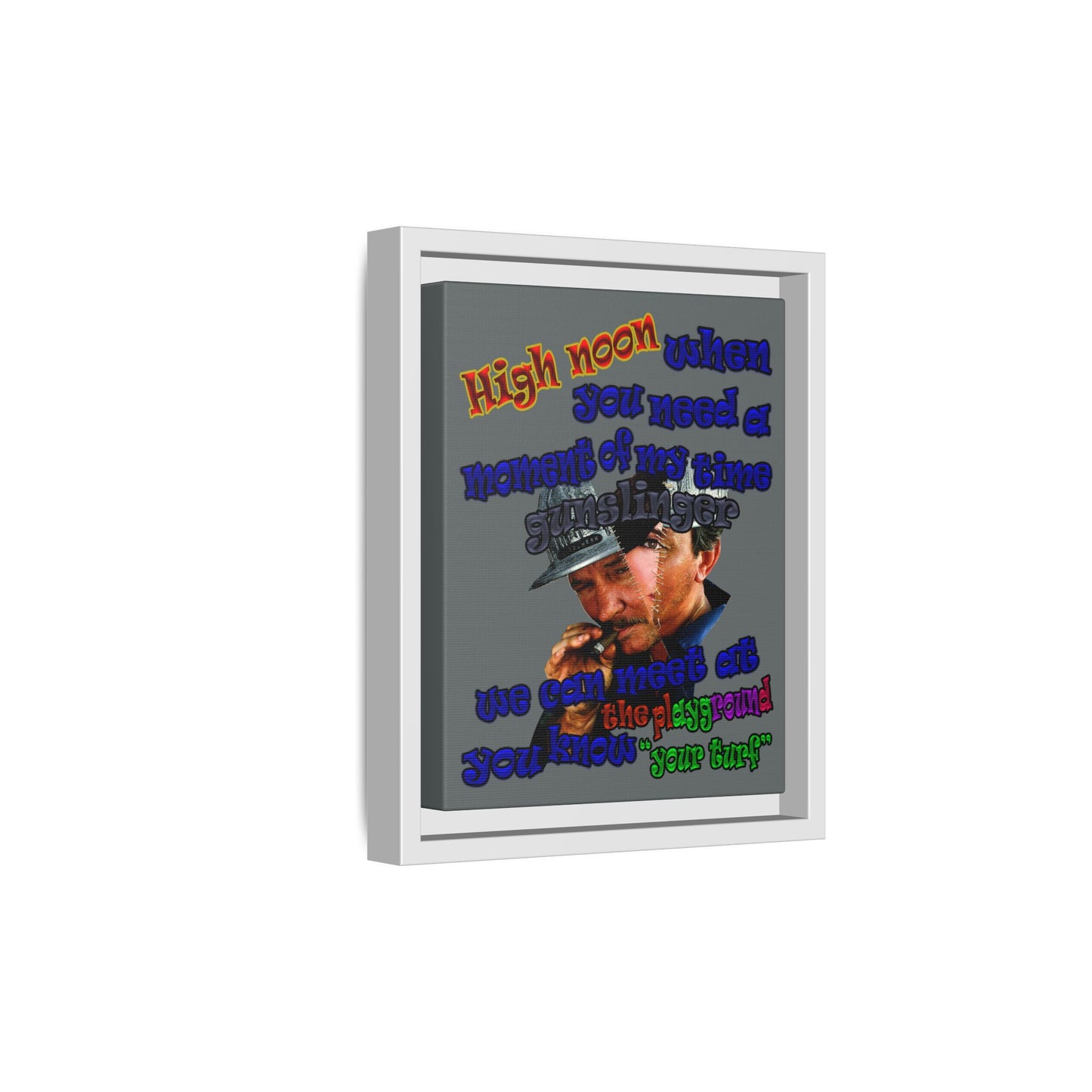 high noon - framed canvas art (dark grey)