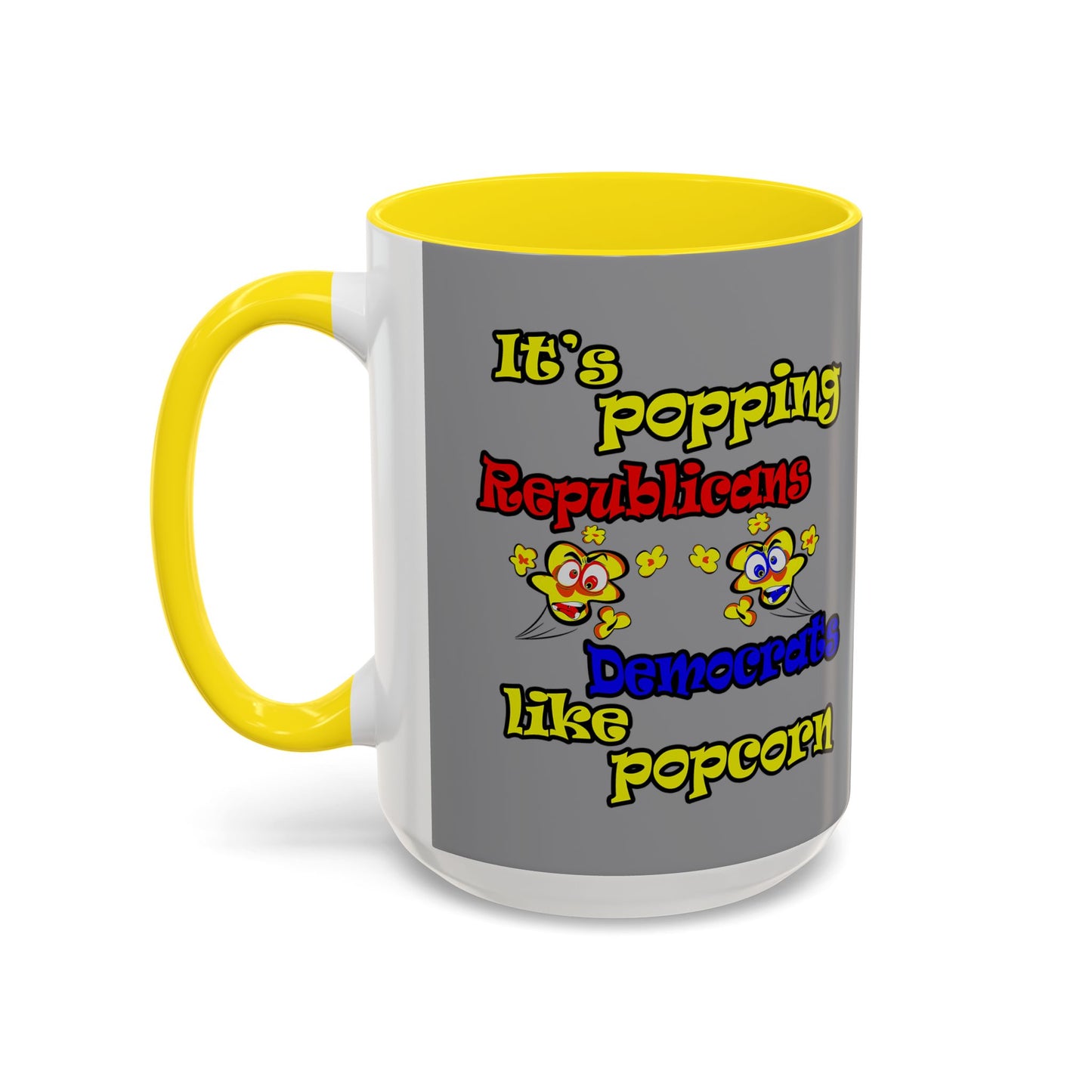 popping like popcorn - Accent Mug (grey)