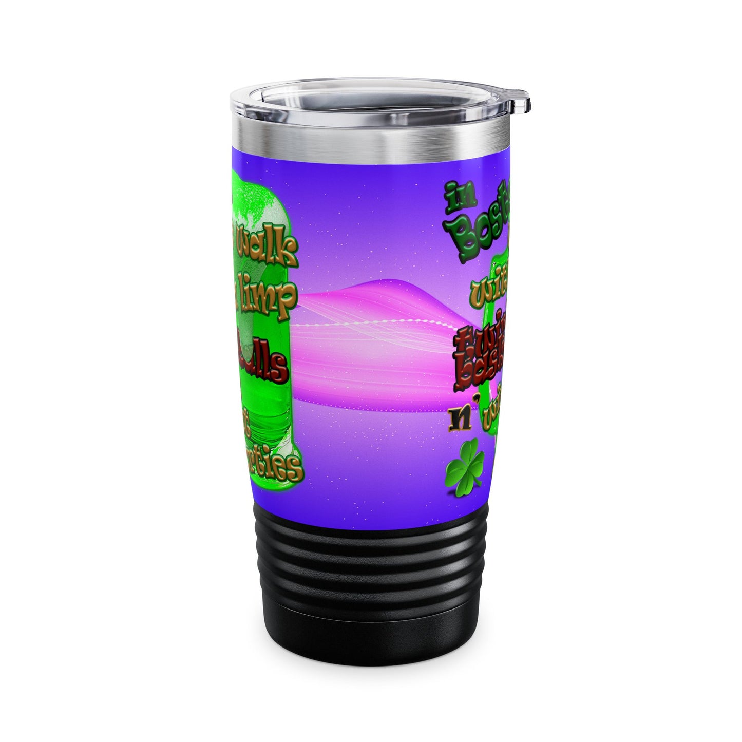 celtics logo - Ringneck Tumbler, 20oz (purple-pink wave)