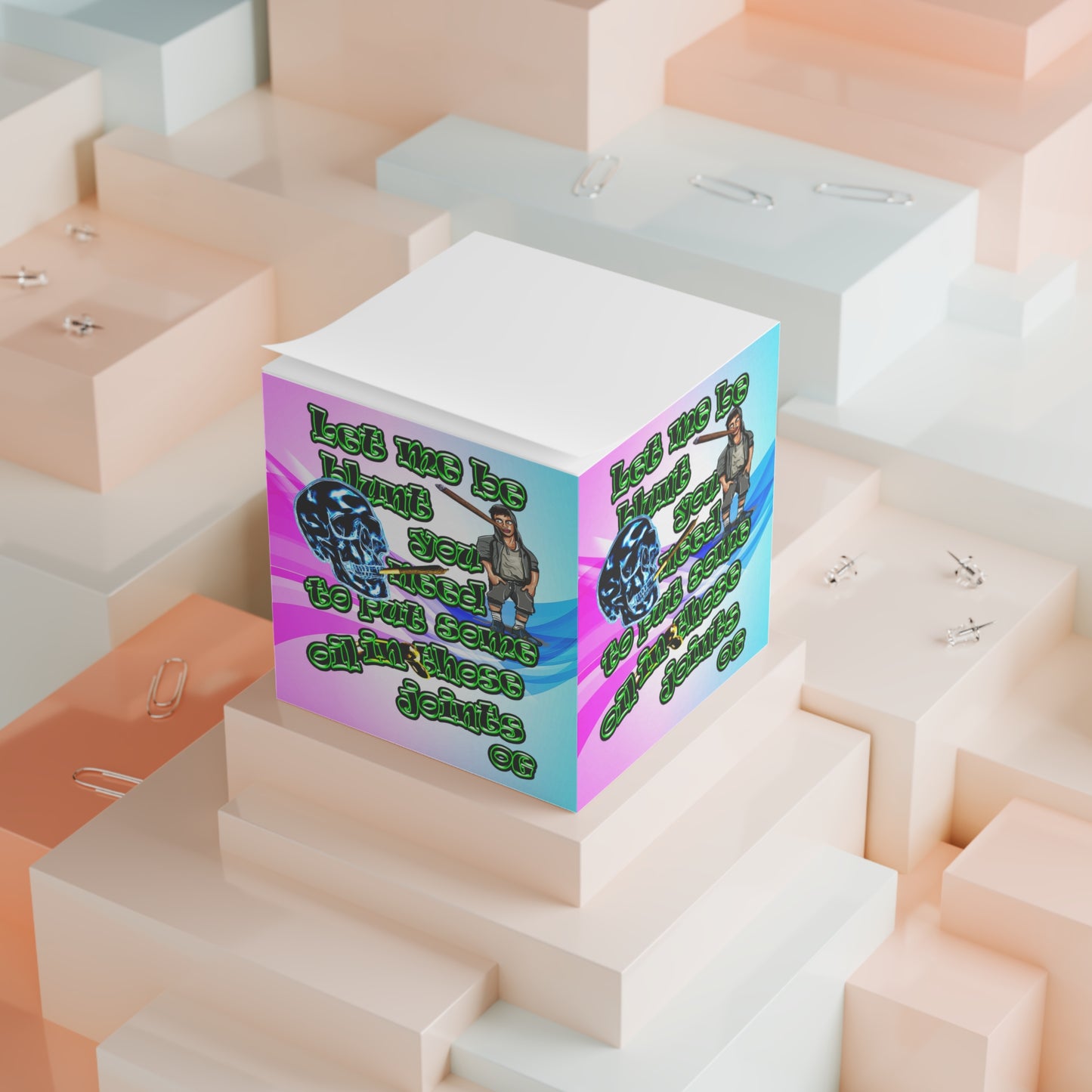 og - note cube (light blue-pink wave)