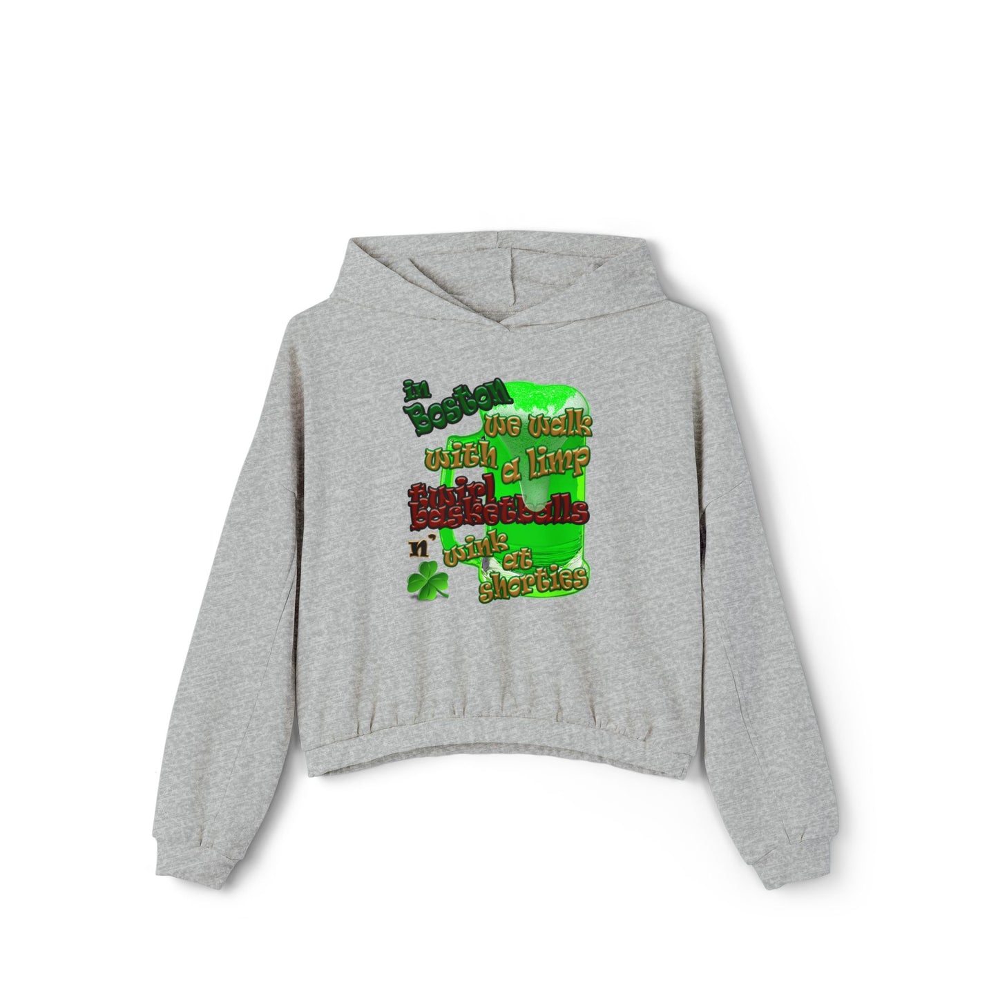 celtics logo - Women's Cinched Bottom Hoodie