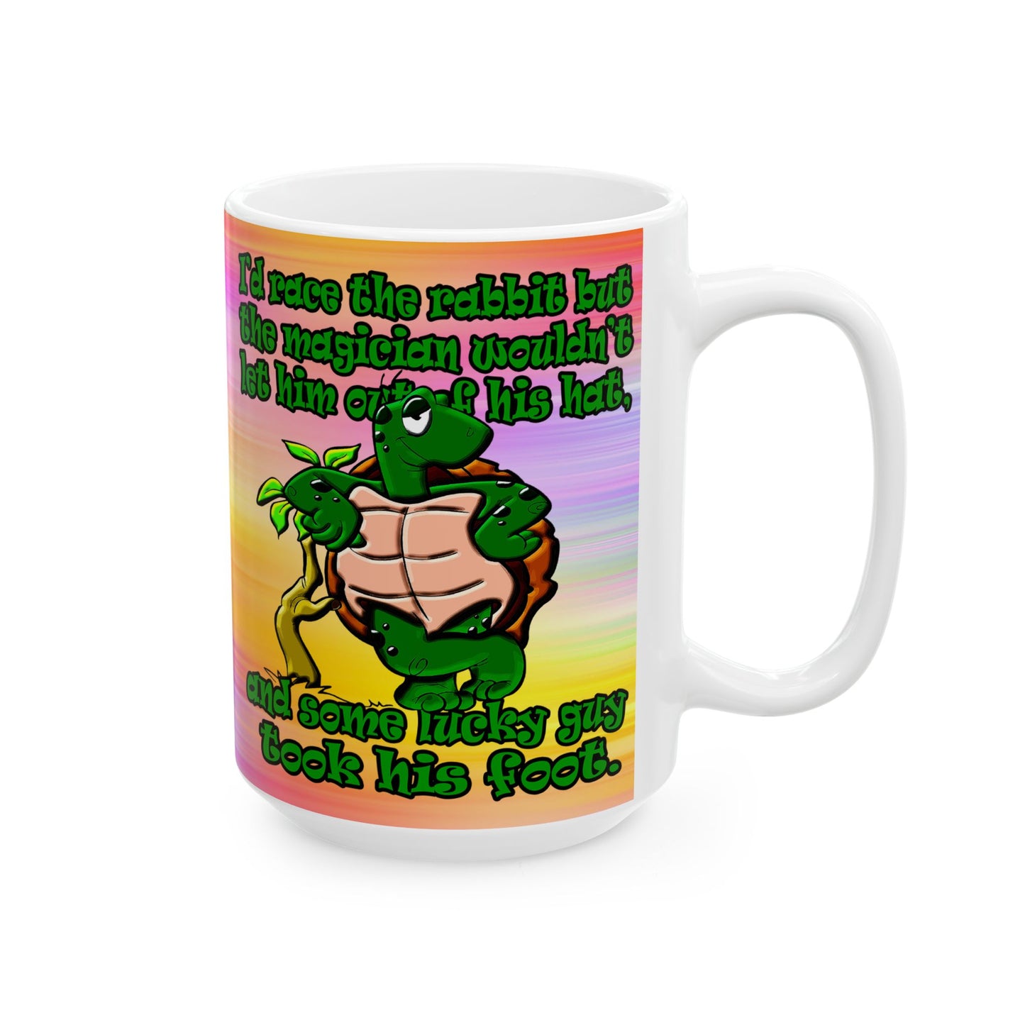 turtle race - White Mug (color blur)