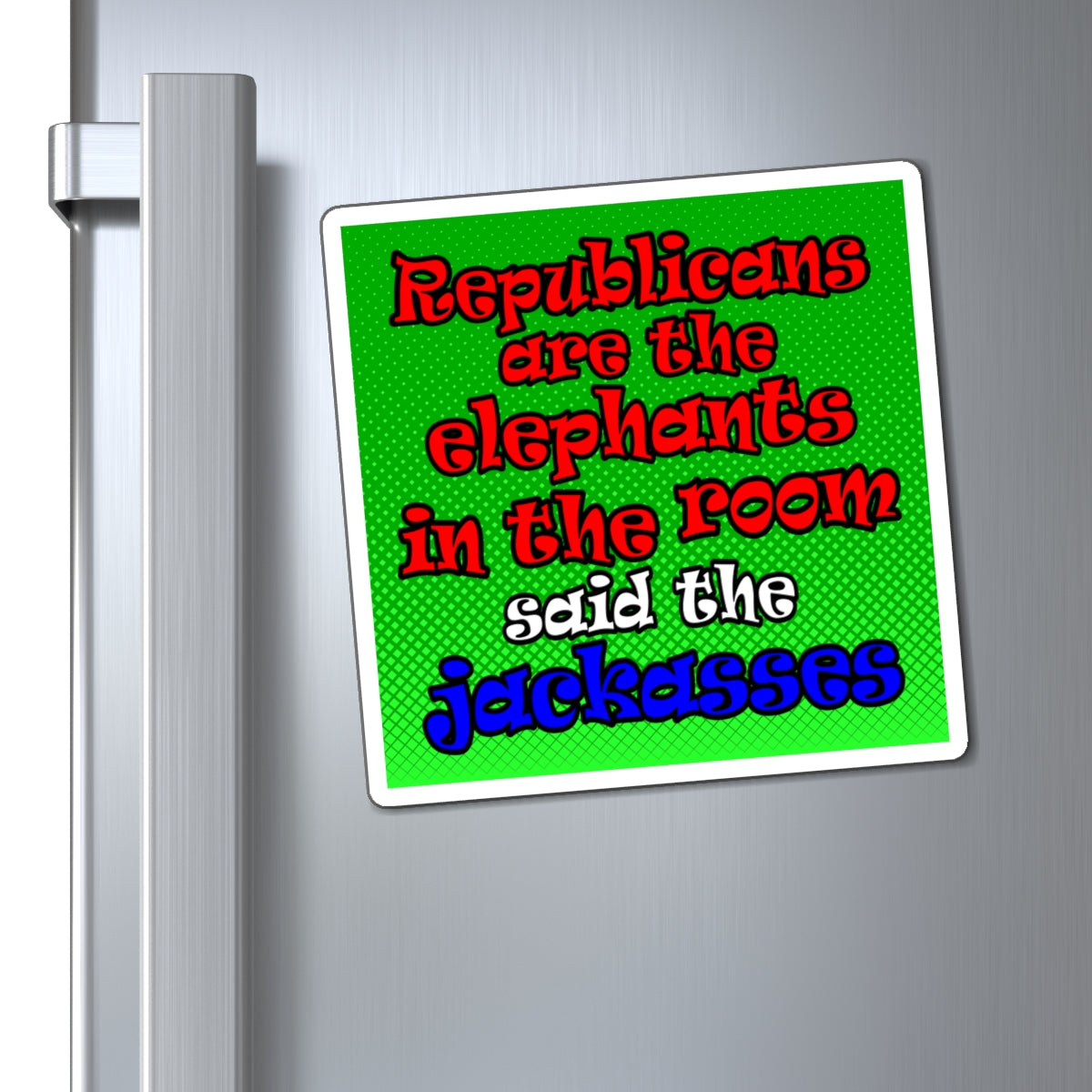 donkeys and elephants - Magnets - (logo green)