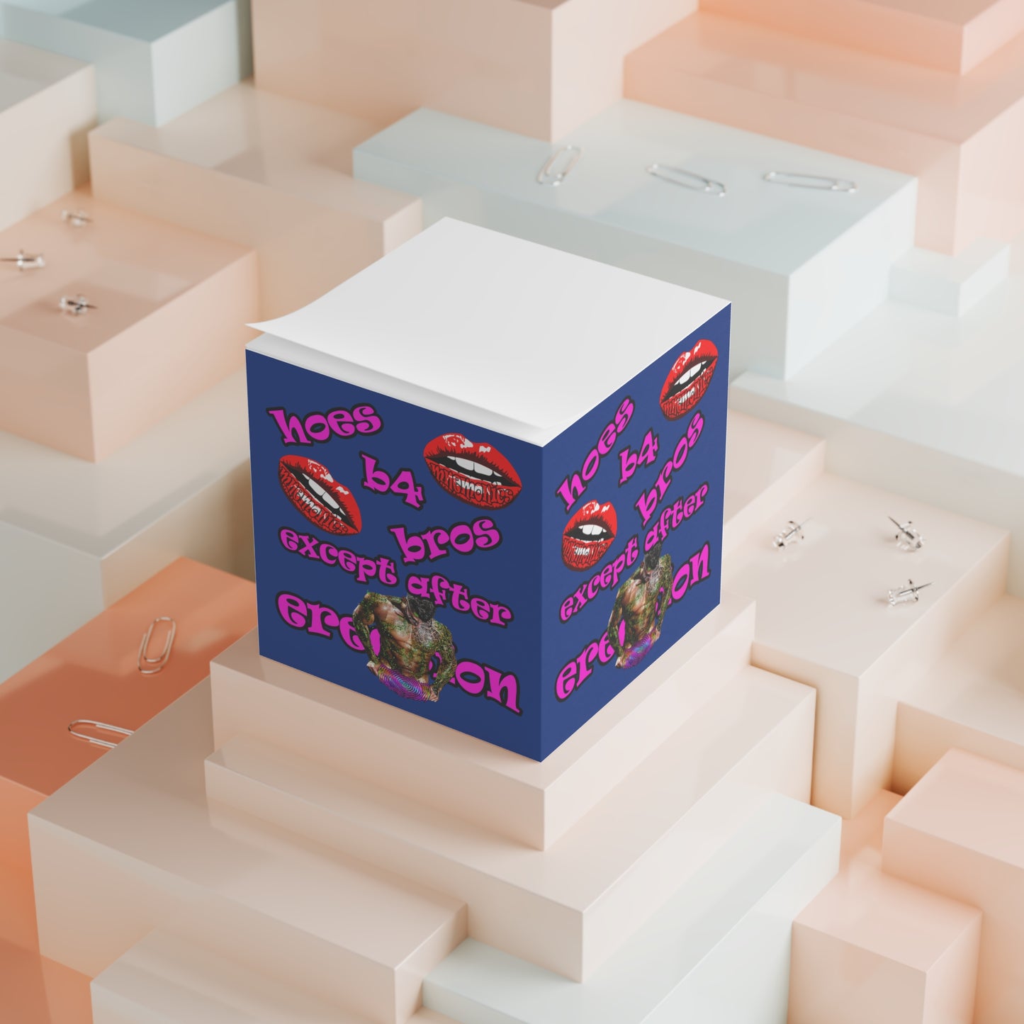 hoes b4 bros - note cube (dark blue)