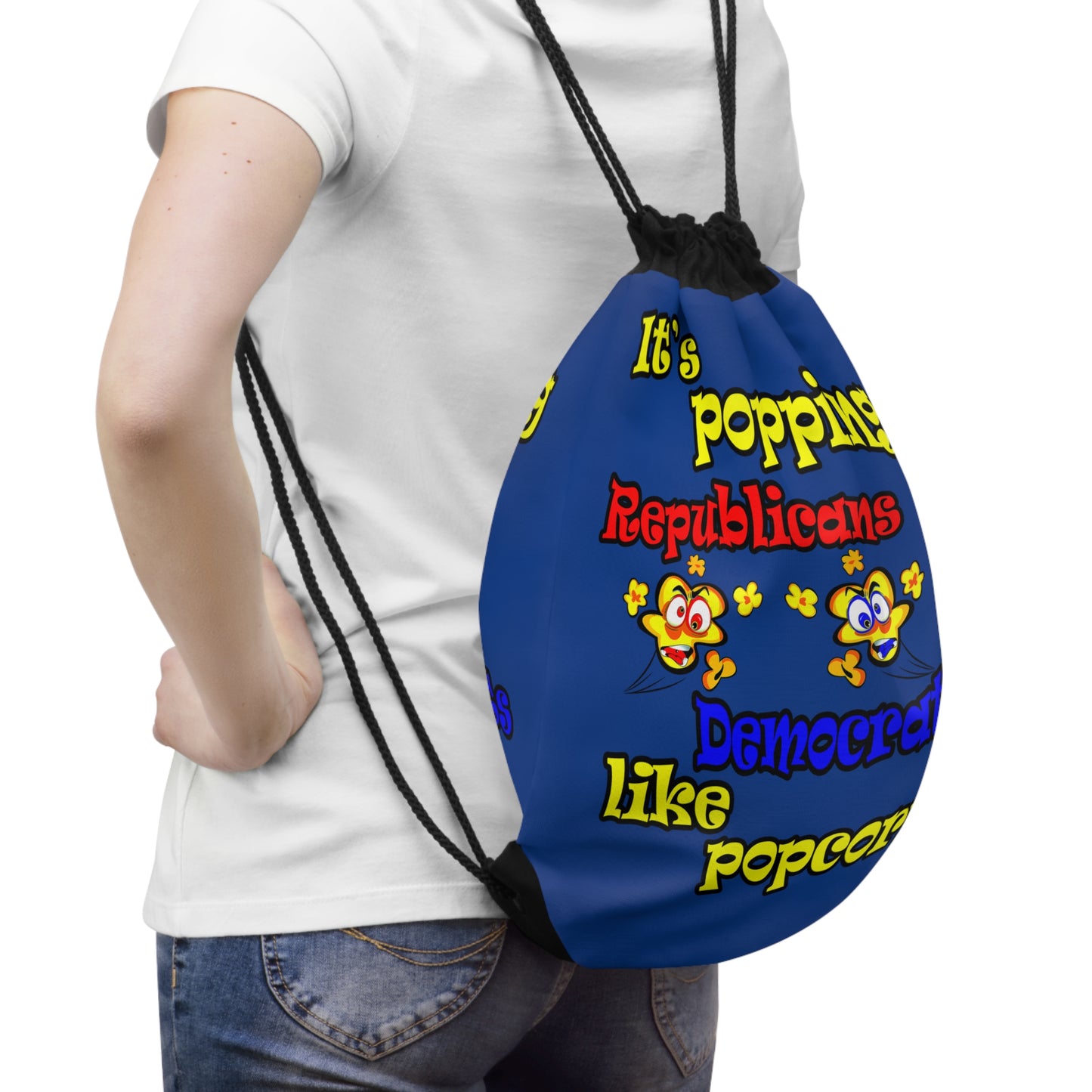 popping like popcorn - Drawstring Bag (dark blue)