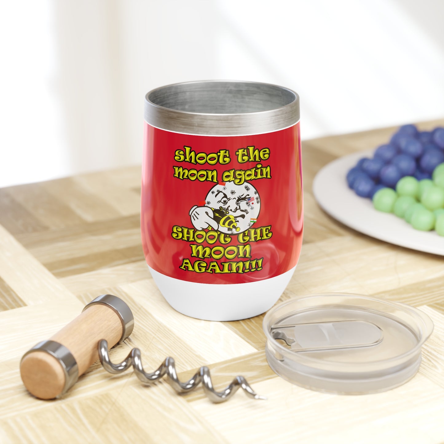 shoot the moon again - Chill Wine Tumbler (dark red)