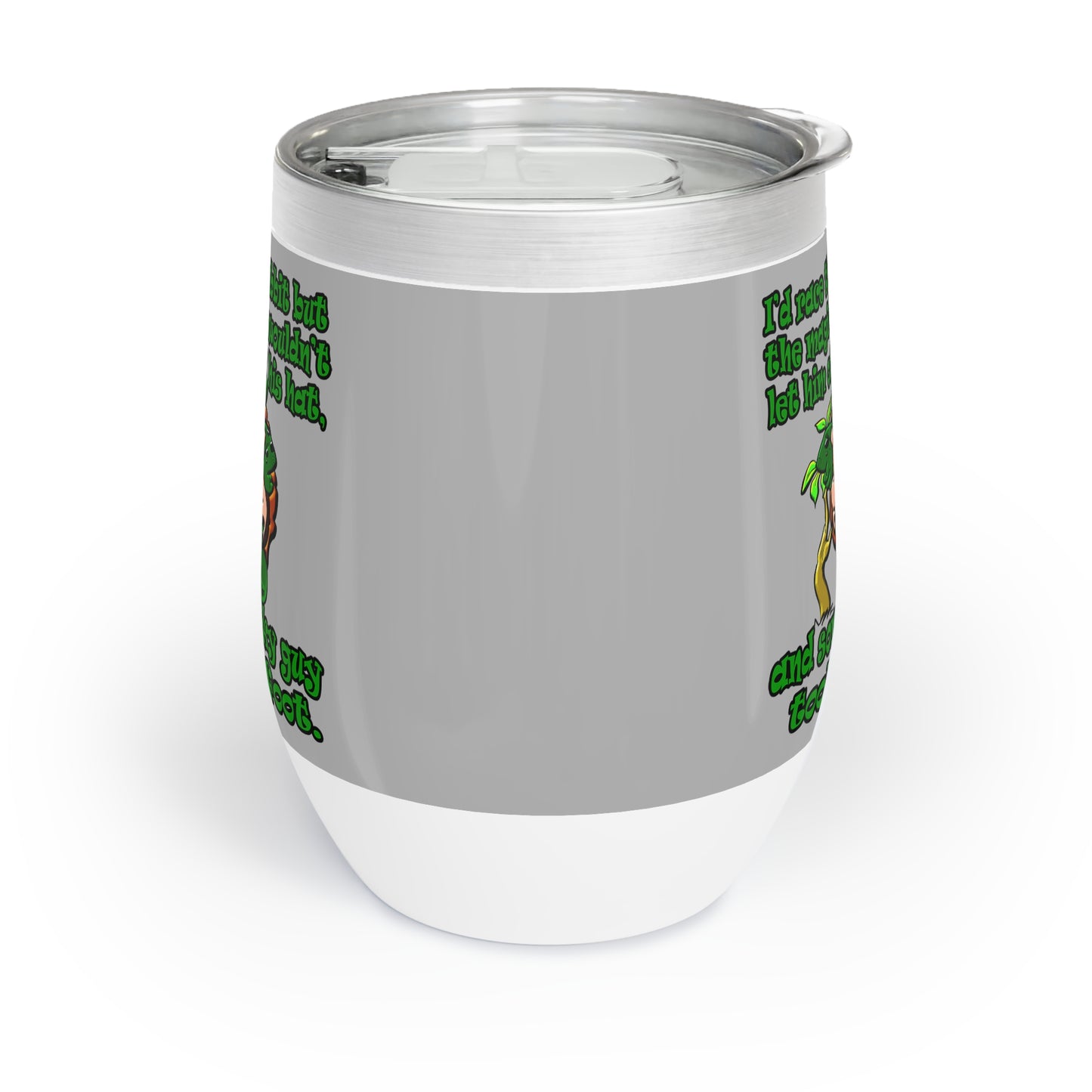 turtle race - Chill Wine Tumbler (light grey)