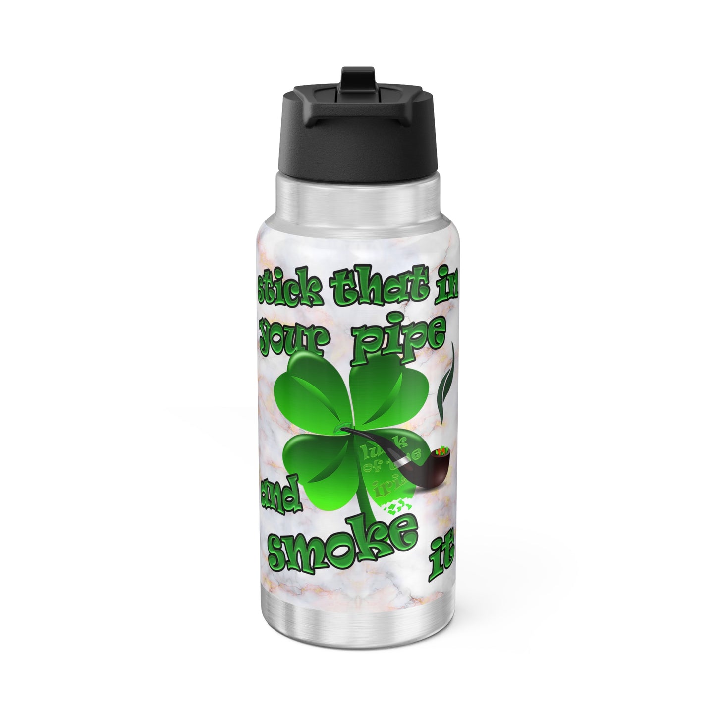 celtics logo - Gator Tumbler, 32oz (white marble)