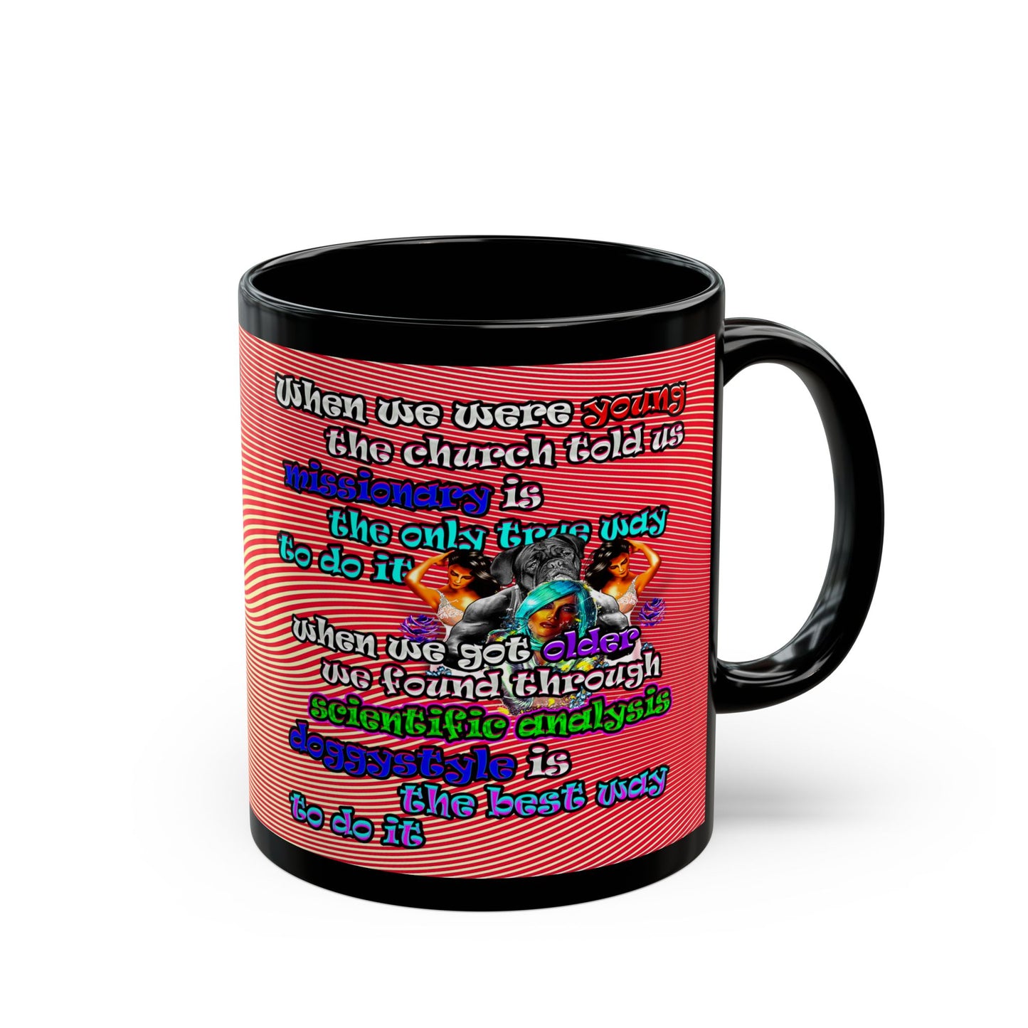 doggystyle - Black Mug (yellow-orange wave)