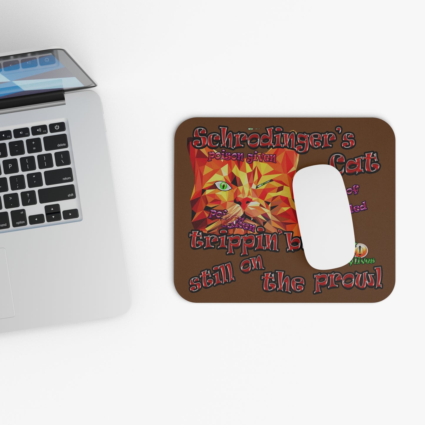 schrodinger's cat - Mouse Pad (Rectangle) (brown)