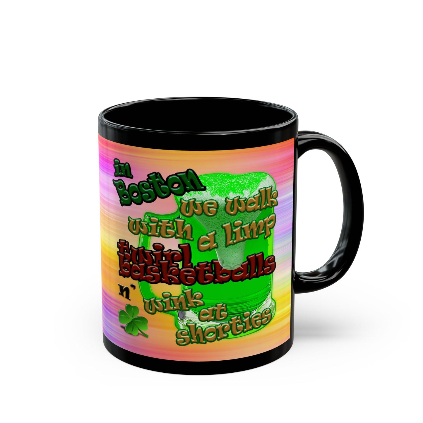 celtics logo - Black Mug (color blur)