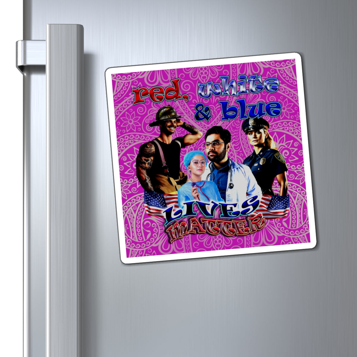 rw&b lives matter - Magnets - (pink swirl)