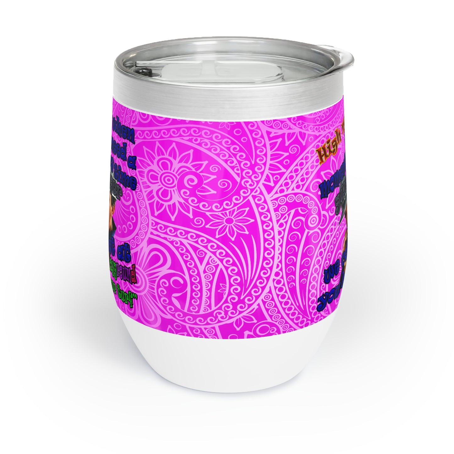 high noon - Chill Wine Tumbler (pink swirl)