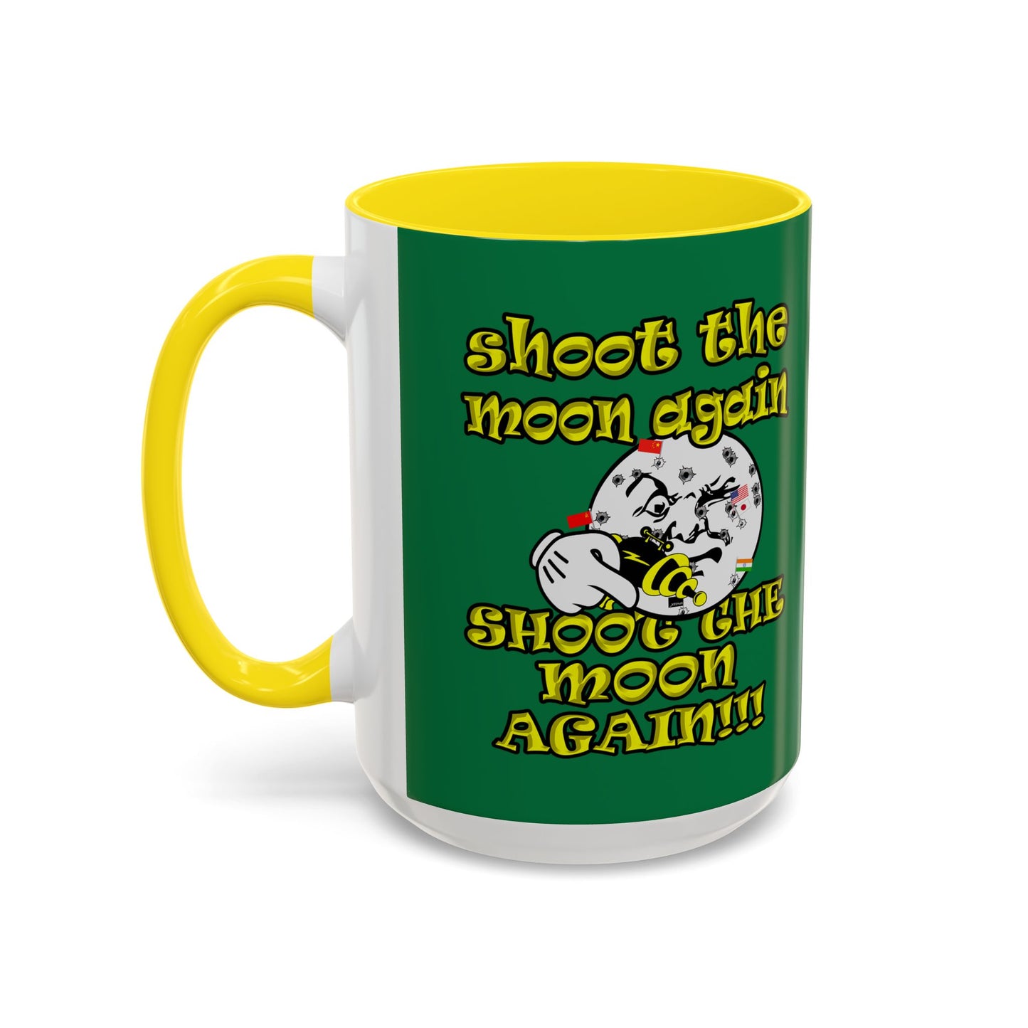 shoot the moon again - Accent Mug (dark green)