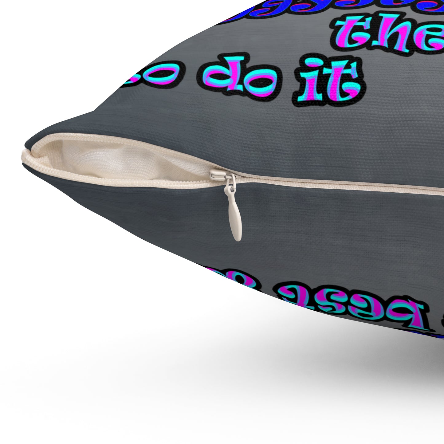 doggystyle - Spun Polyester Square Pillow - (grey-light grey)