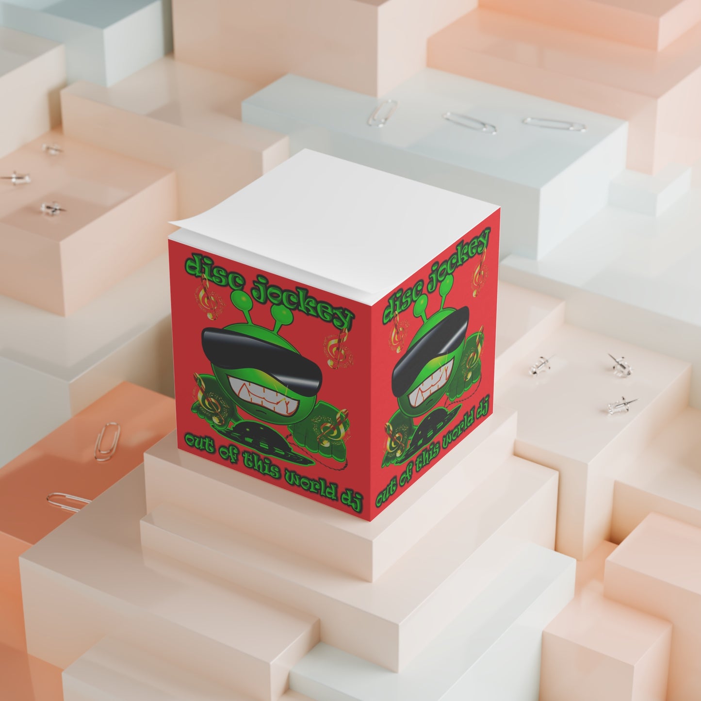 disc jockey - note cube (red)