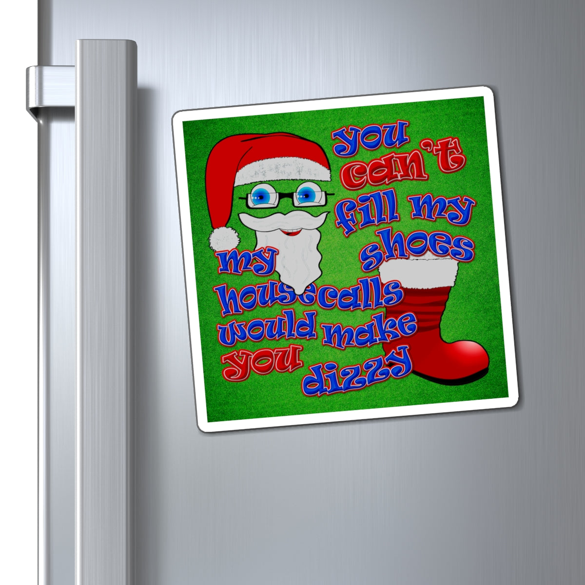 santa's shoes - Magnets - (green turf)