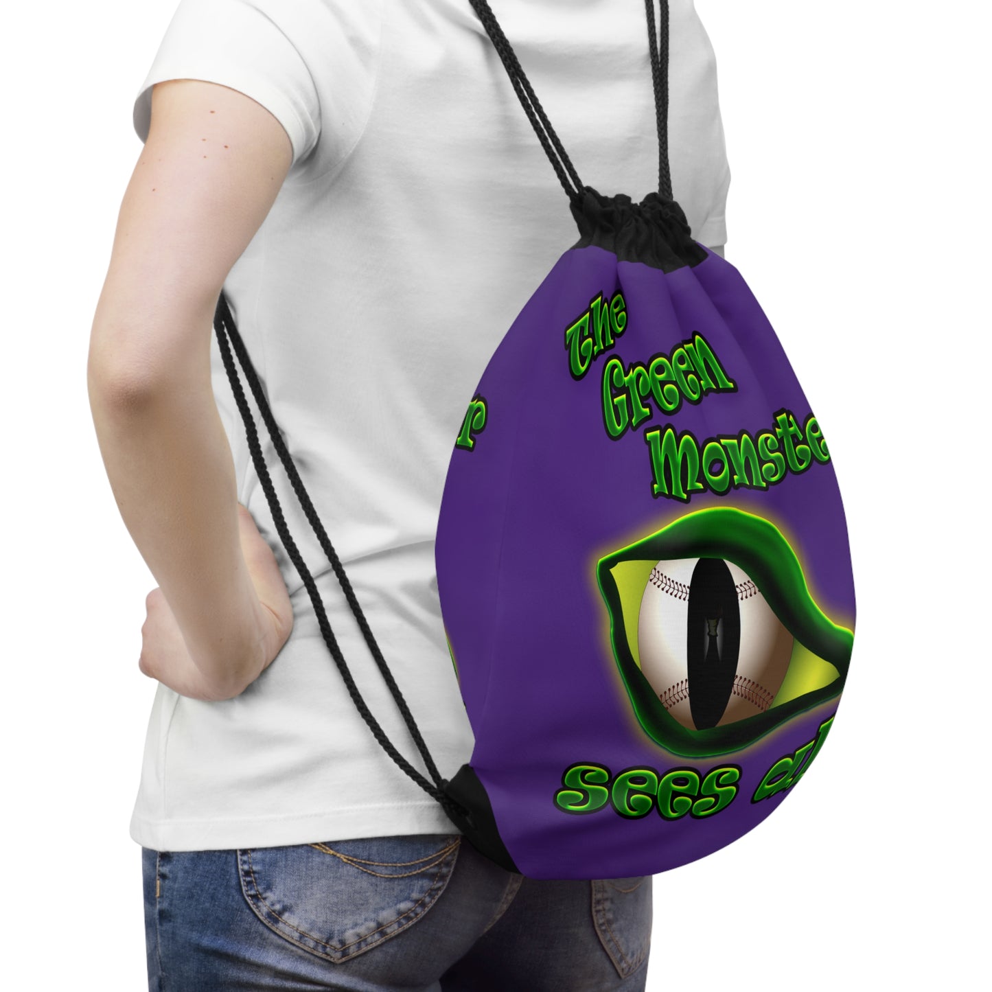 green monster - Drawstring Bag (purple)