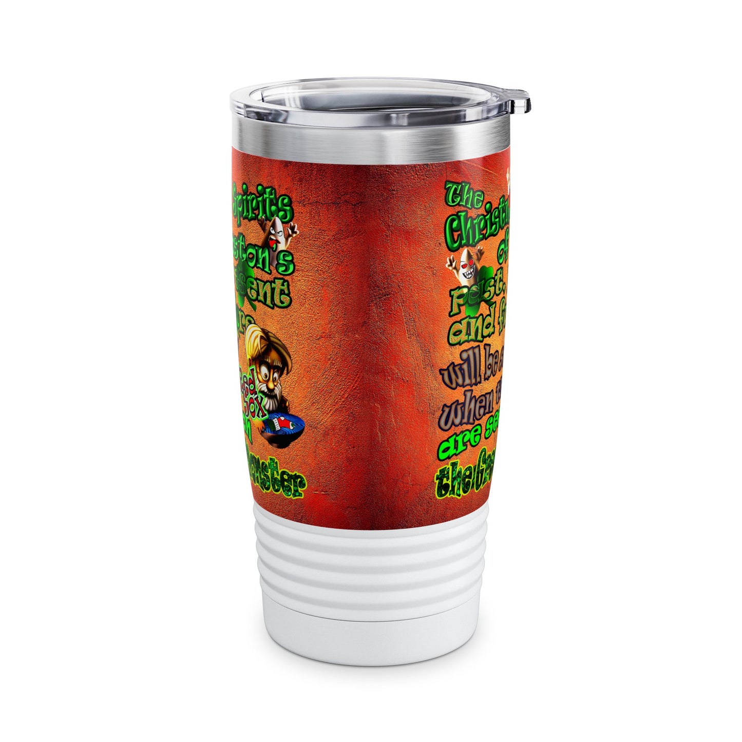 christmas spirits of boston - Ringneck Tumbler, 20oz (burnt orange)