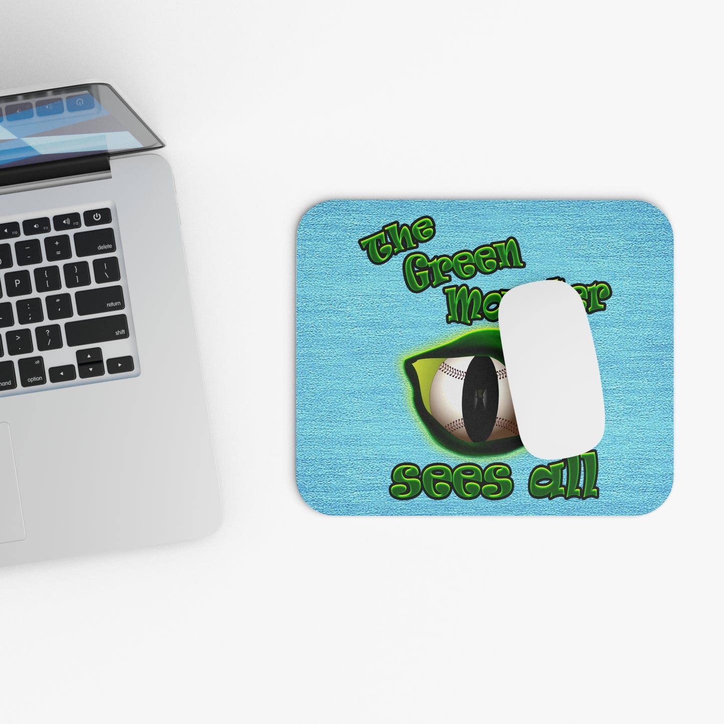 green monster - Mouse Pad (Rectangle) (faded blue)