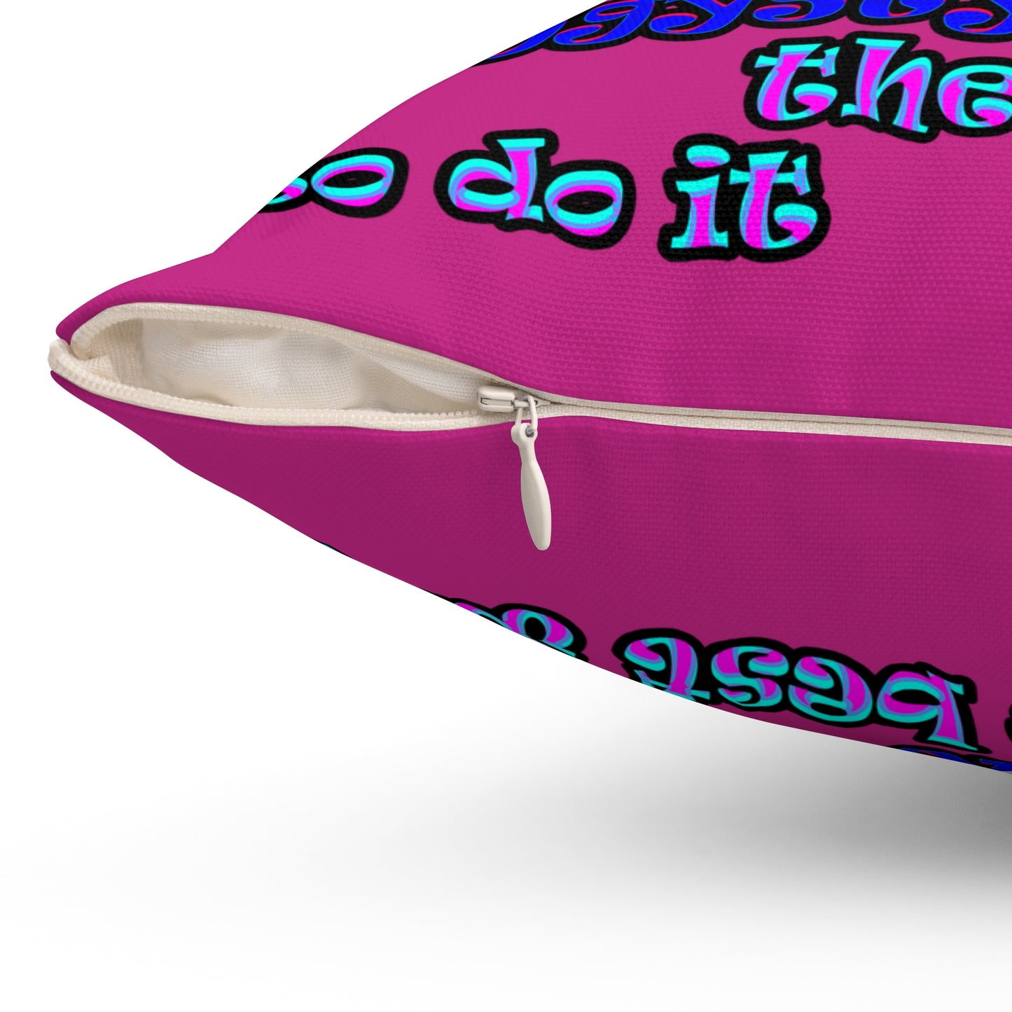 doggystyle - Spun Polyester Square Pillow - (pink)