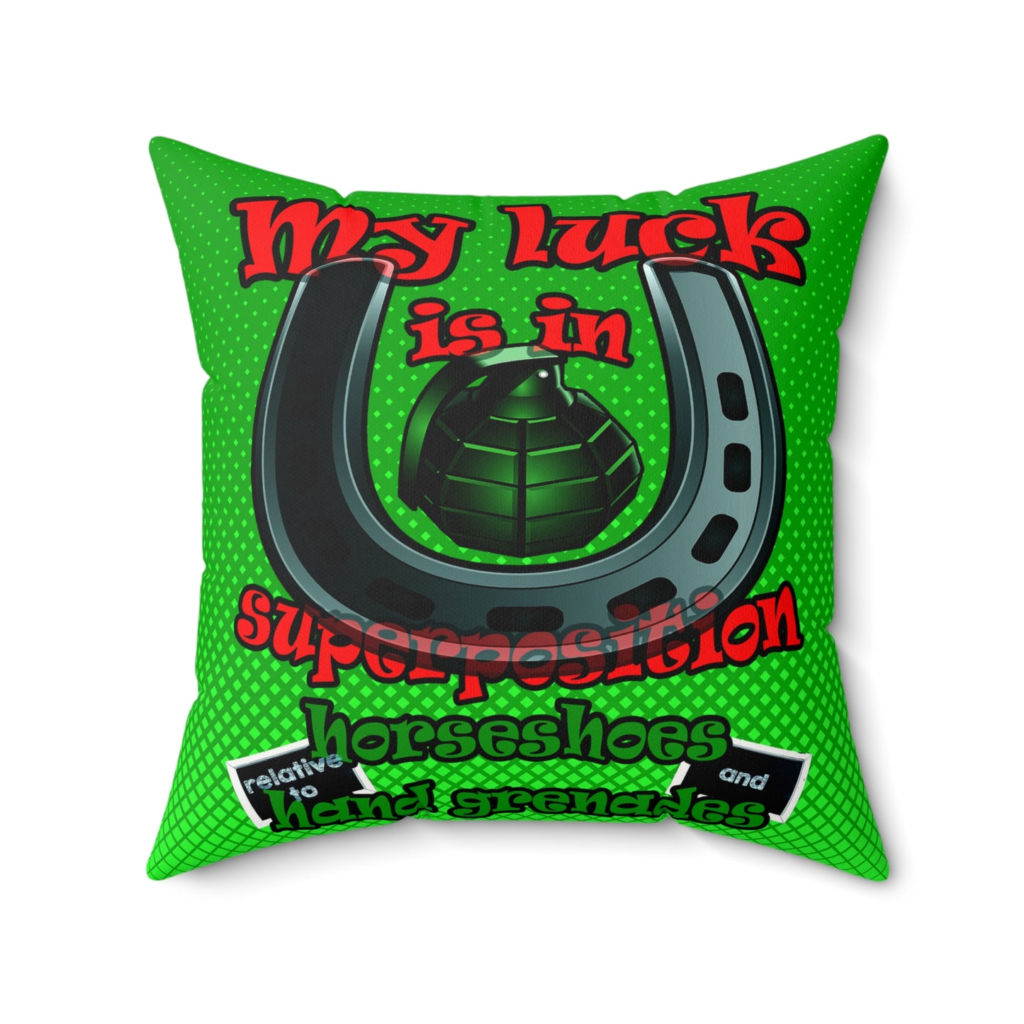 my luck - Faux Suede Square Pillow - (logo green)