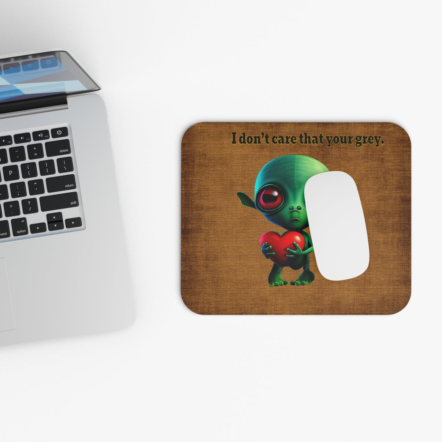 I don't care that your grey - Mouse Pad (Rectangle) (brown papyrus)