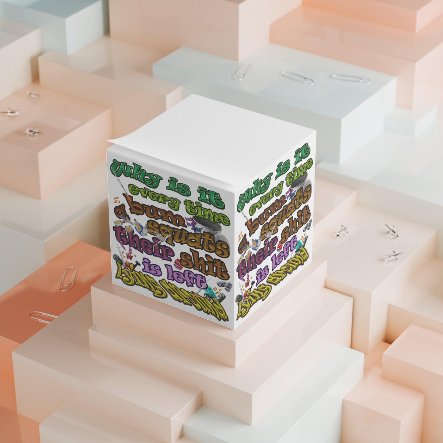 the bum's shit - note cube (white)