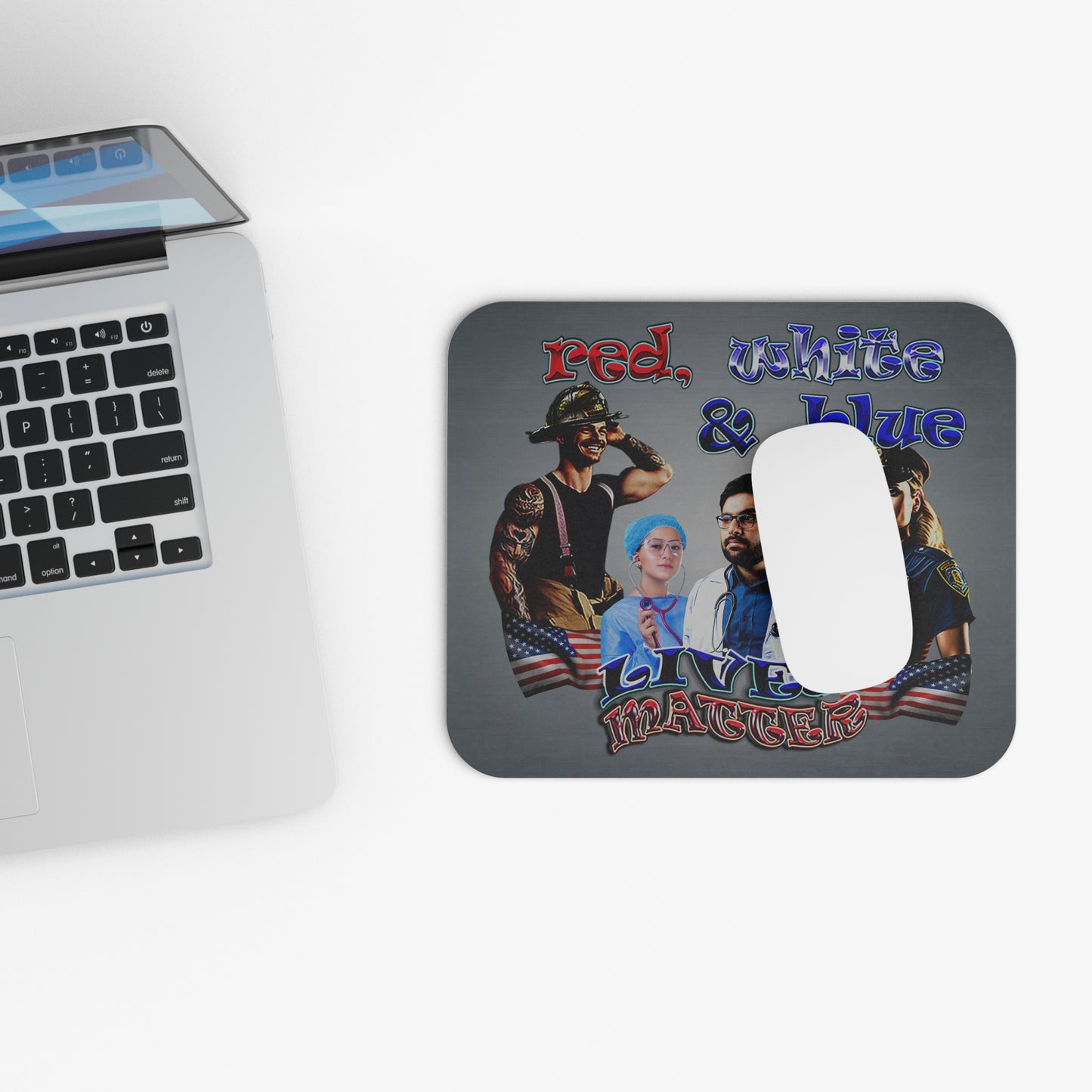 rw&b lives matter - Mouse Pad (Rectangle) (grey-light grey)
