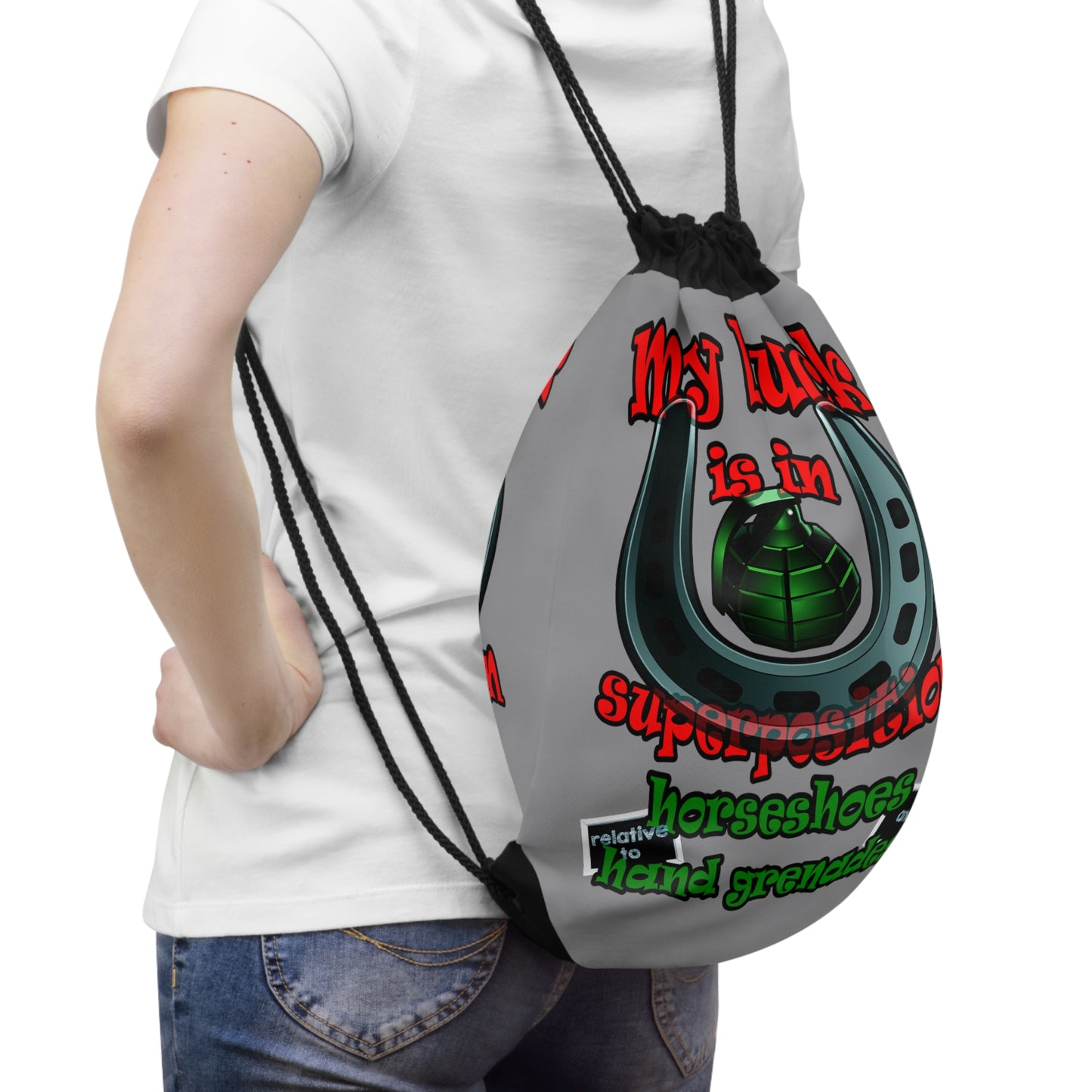 my luck - Drawstring Bag (grey)