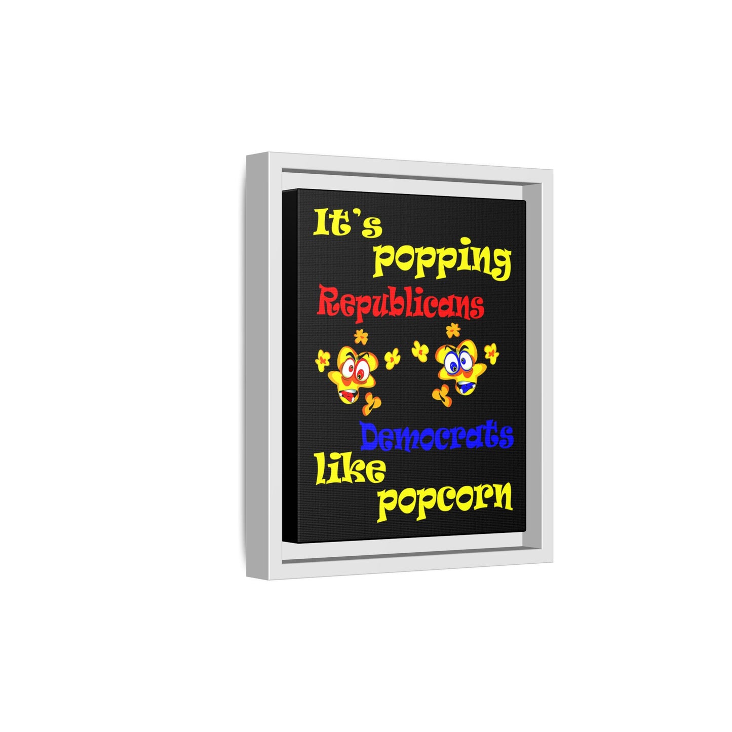 popping like popcorn - framed canvas art (black)