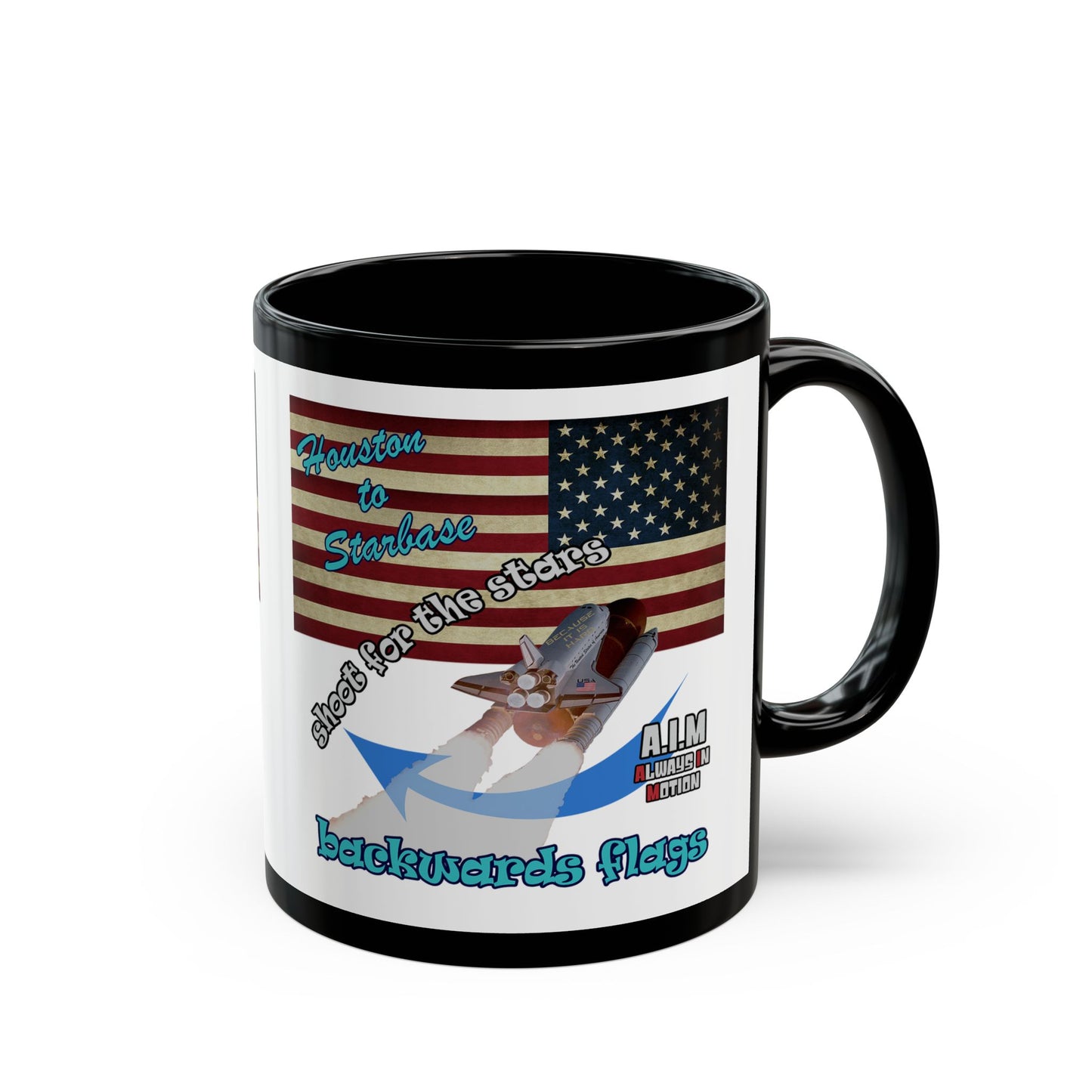 shoot for the stars - Black Mug (white)