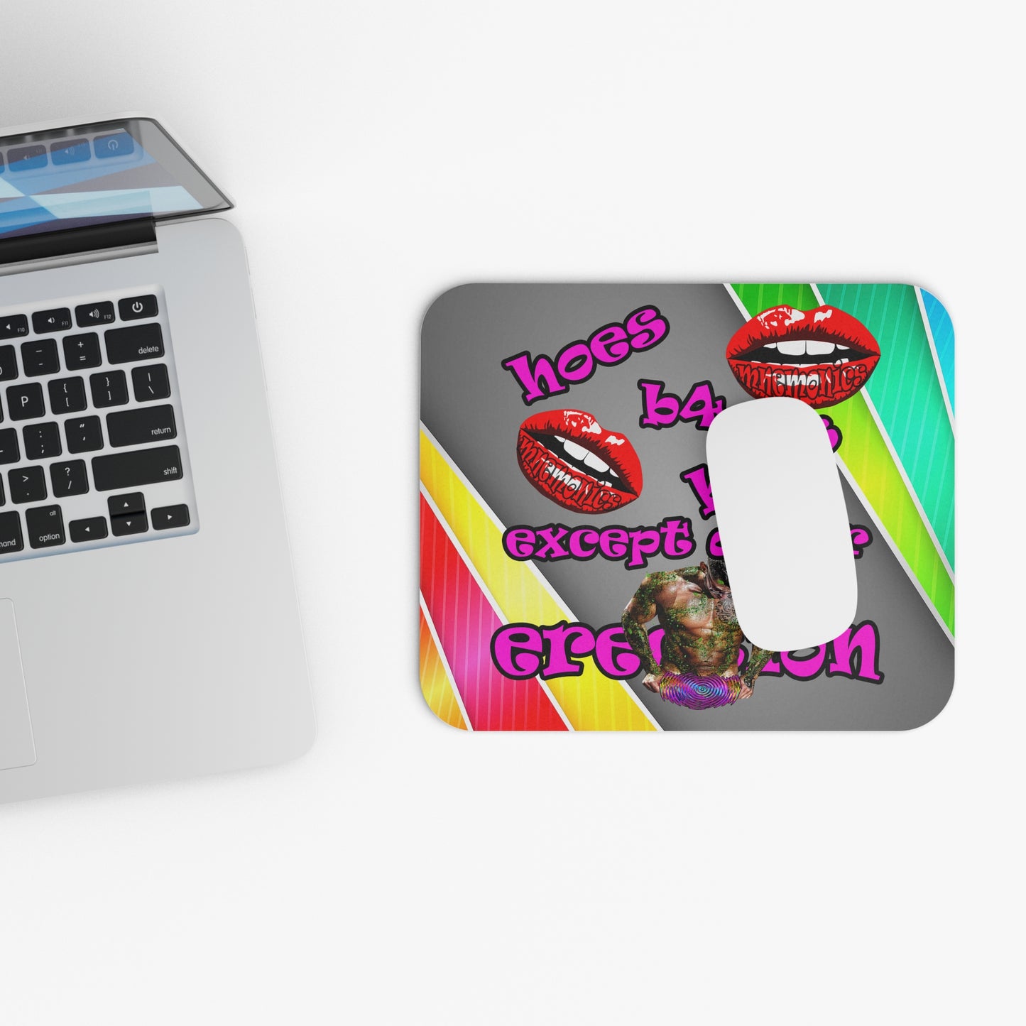hoes b4 bros - Mouse Pad (Rectangle) (rainbow split)